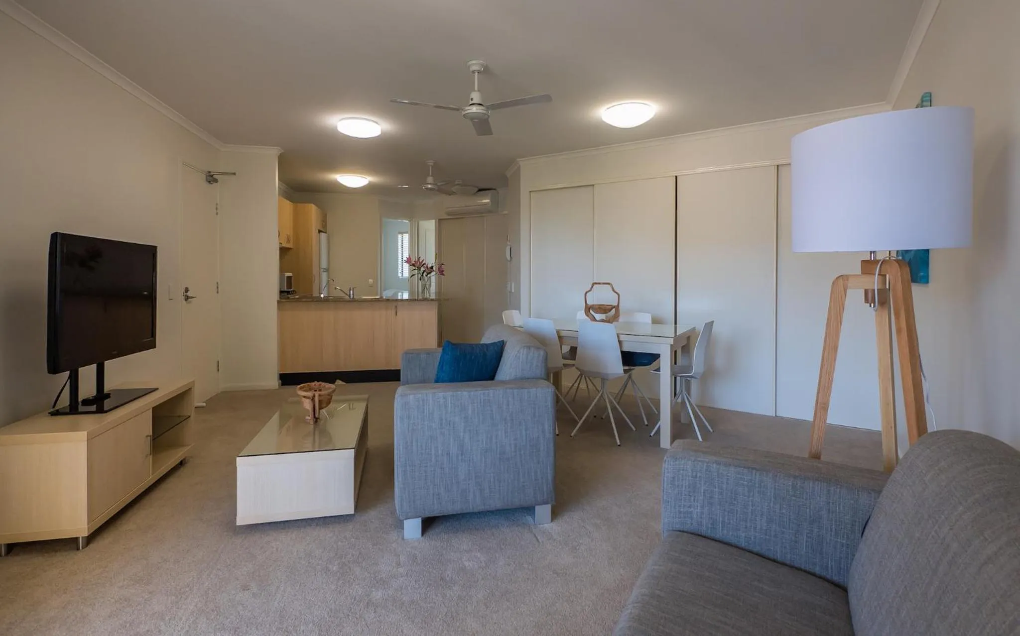 Dining area in The Village Holiday Apartments at Burleigh Heads