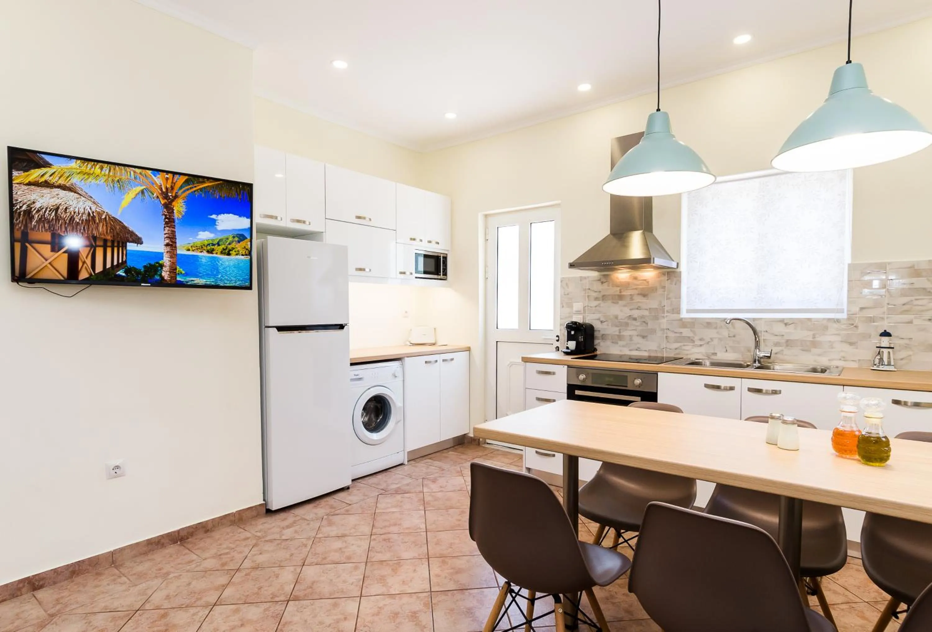 Kitchen or kitchenette in Villas Margaris