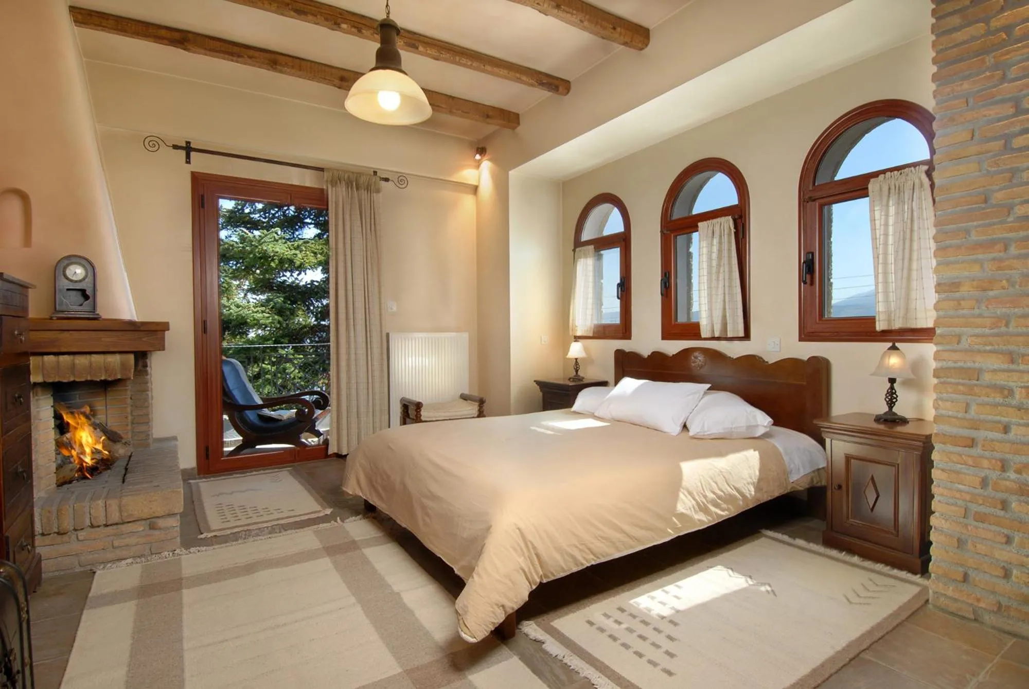 Bed in Mysaion Hotel