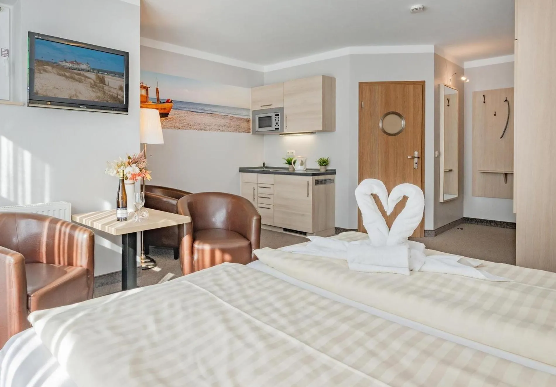 Bed in Aparthotel Strandhus