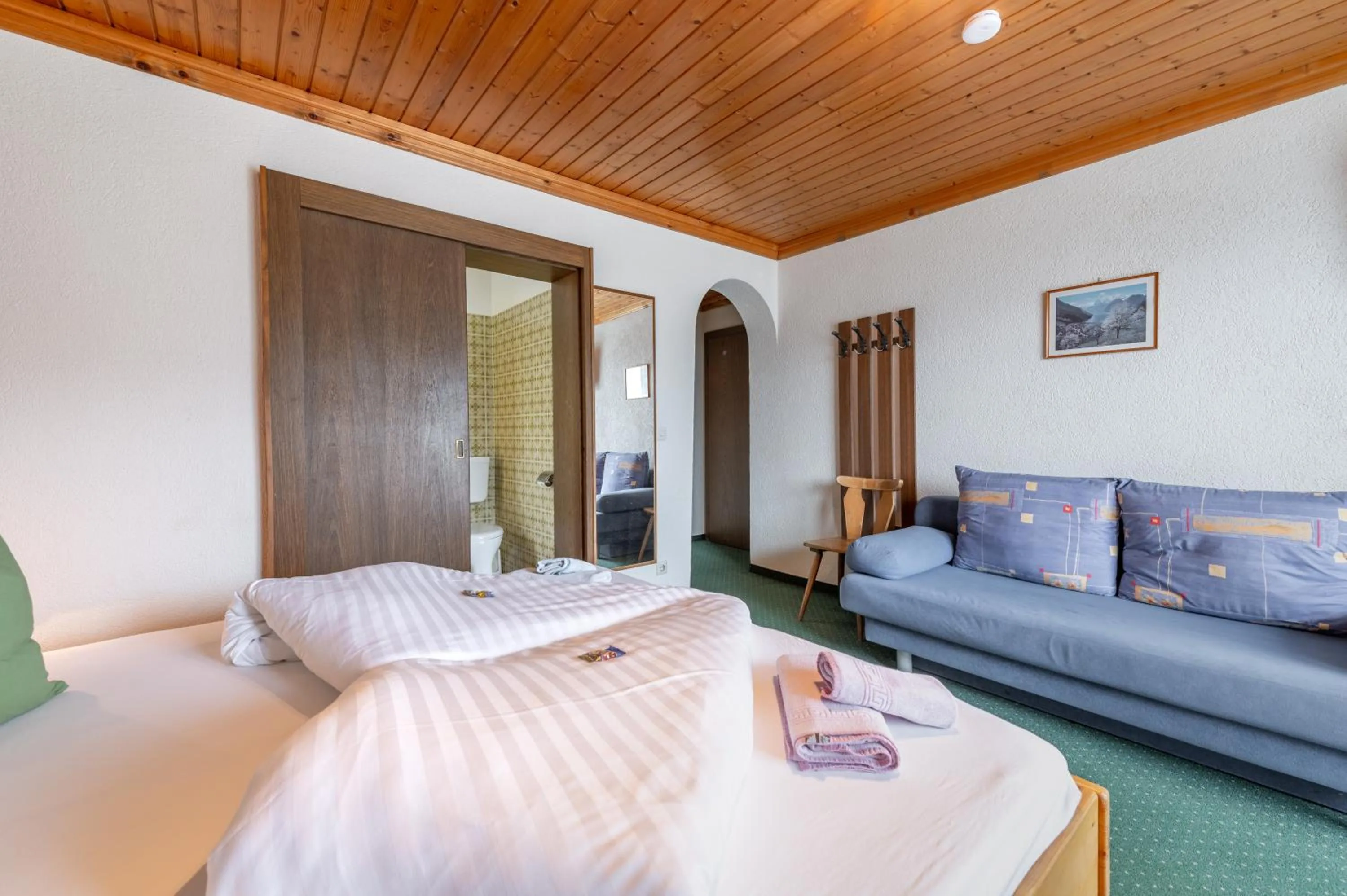 Bed in Panoramahotel Stocker