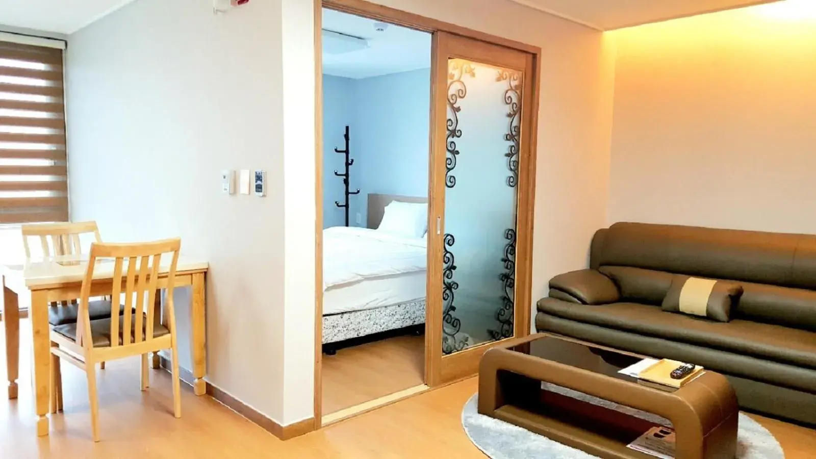 Decorative detail, Bed in Residence Hotel K Okpo Decorative detail, Bed in Residence Hotel K Okpo