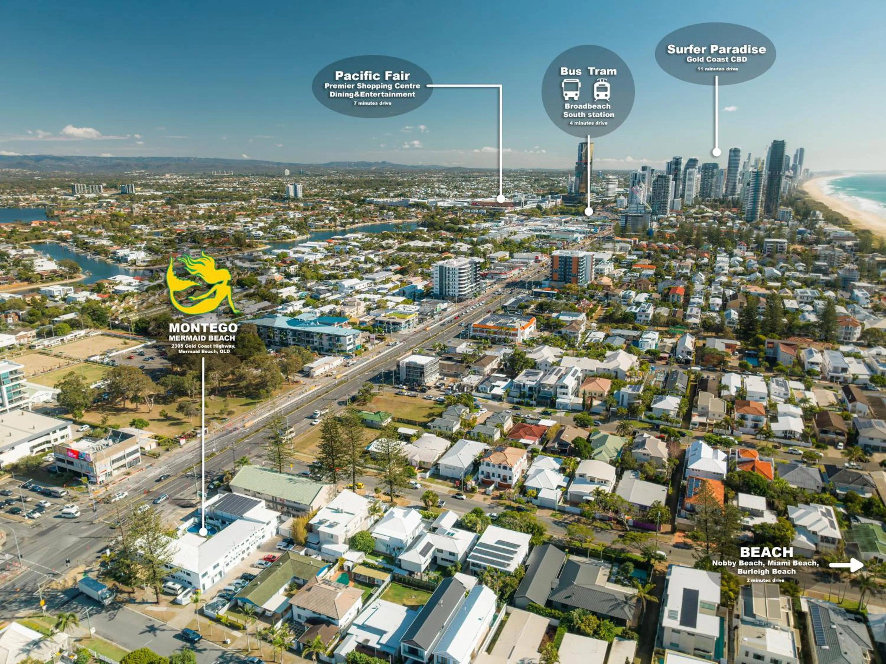 Location in Montego Mermaid Beach Motel