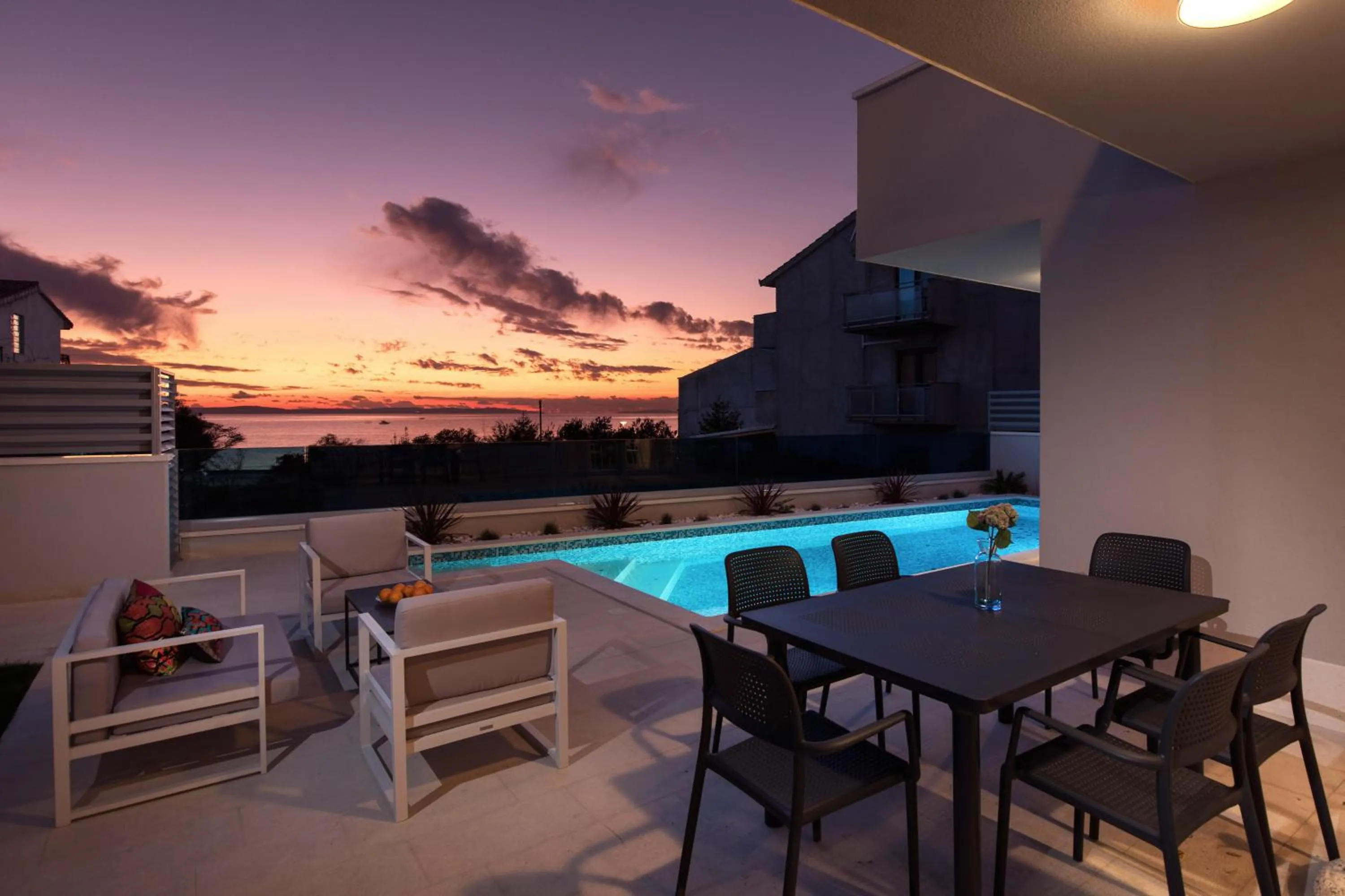 Pool view in Luxury Villa Karla