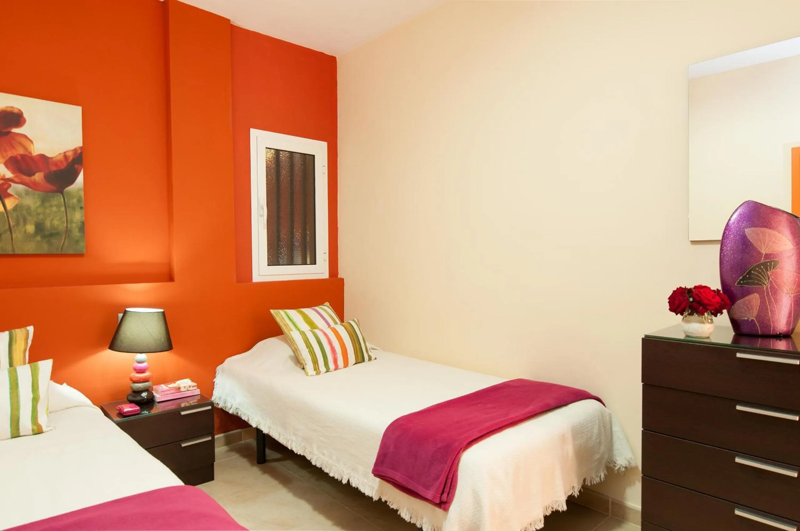 Bed in Villa Los Azules with pool and jacuzzi