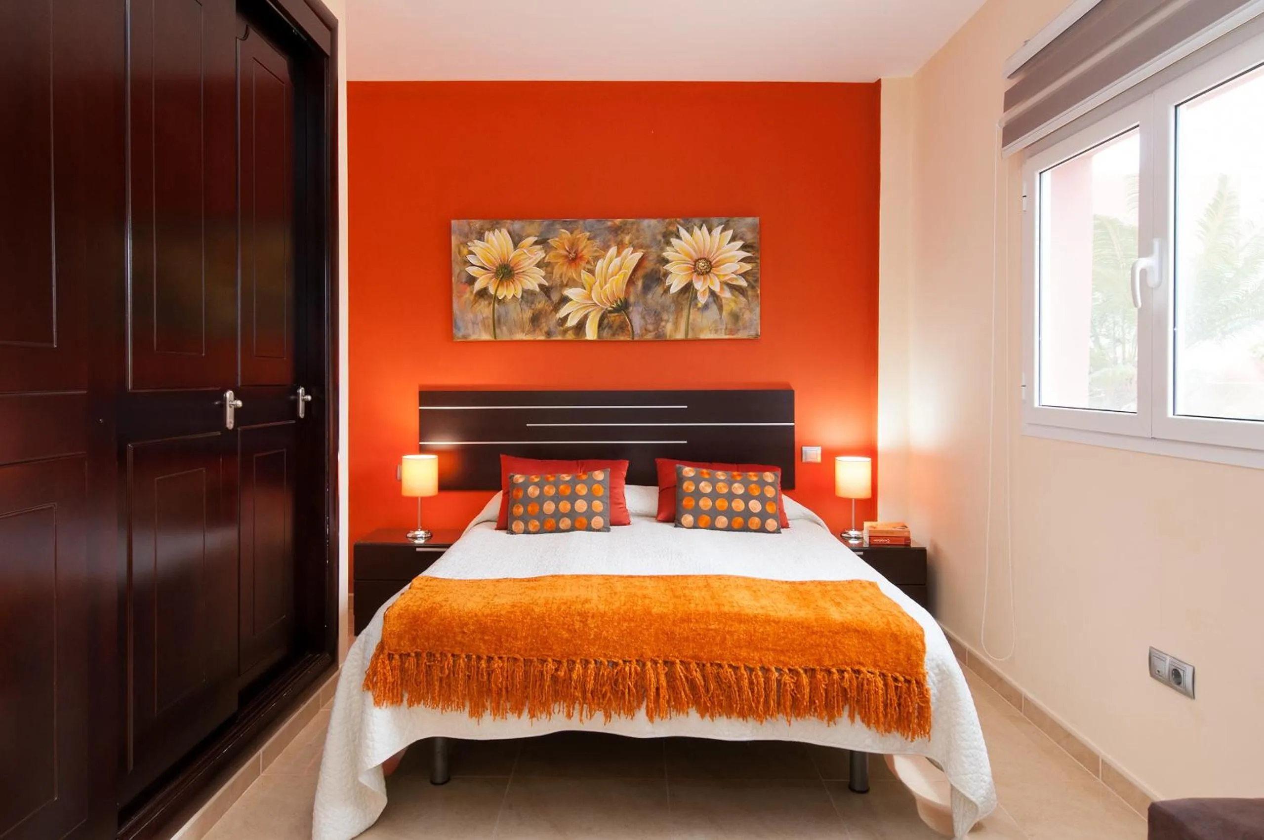 Bed in Villa Los Azules with pool and jacuzzi