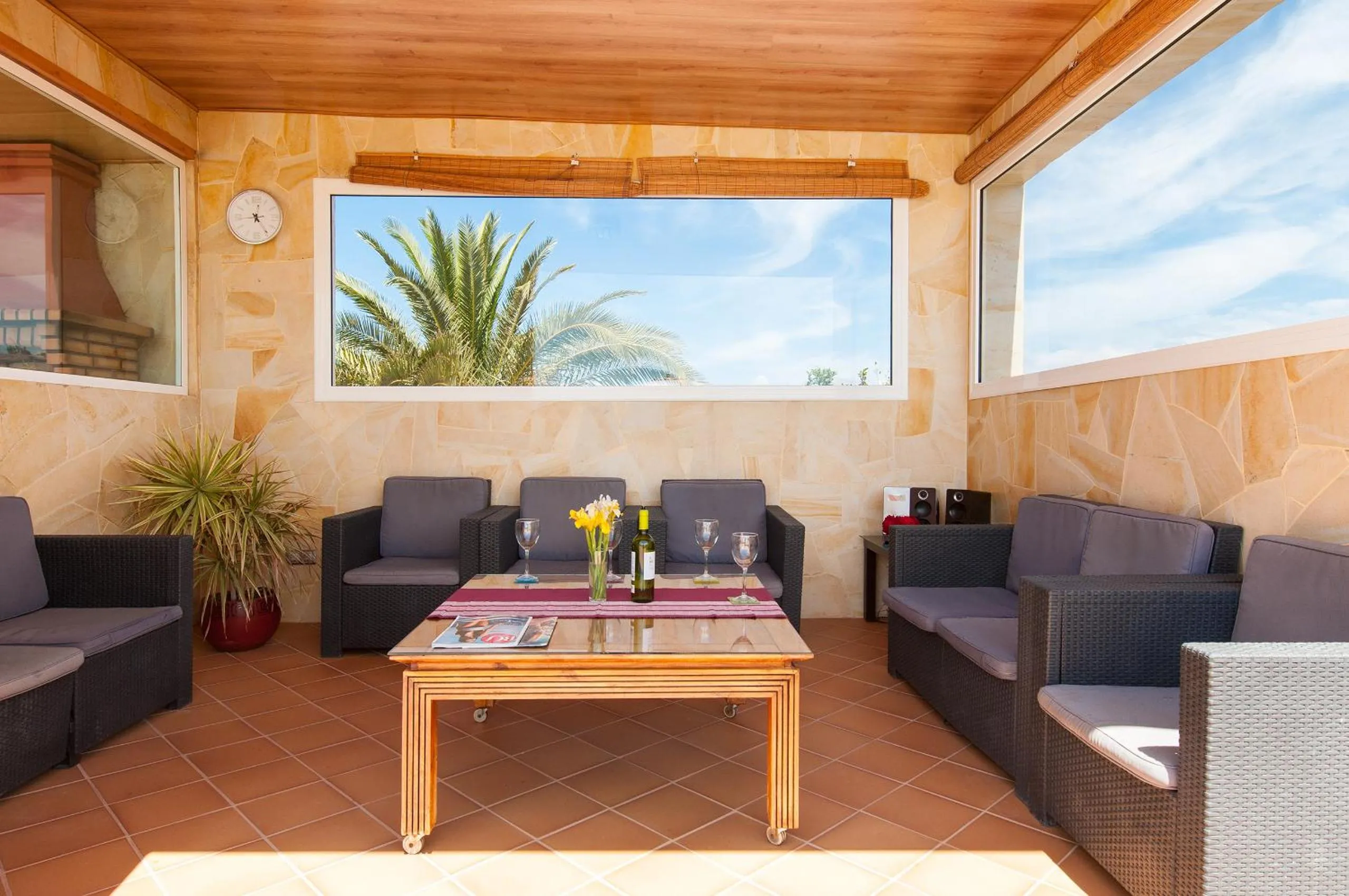 Balcony/Terrace in Villa Los Azules with pool and jacuzzi