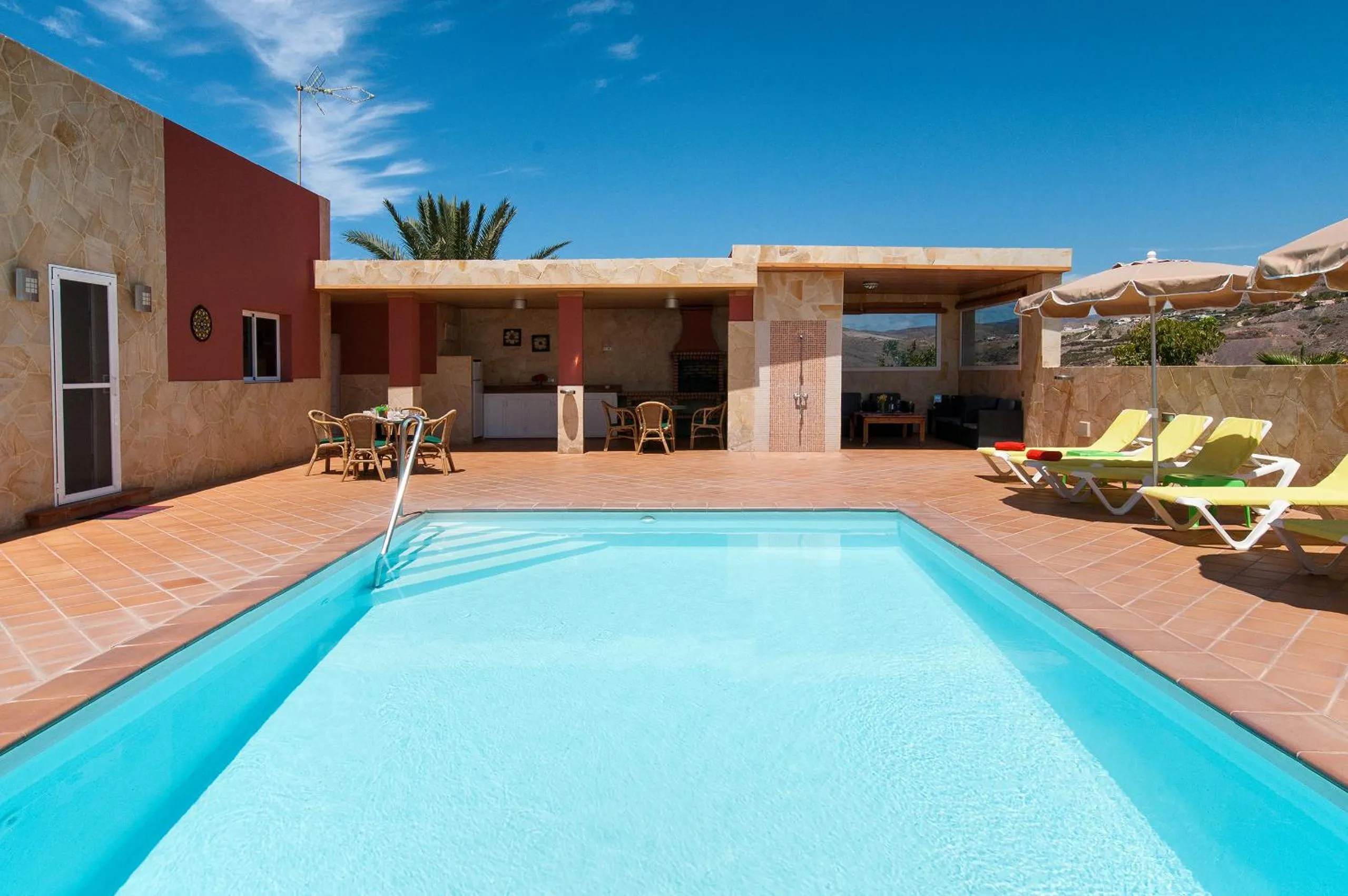 Pool view in Villa Los Azules with pool and jacuzzi