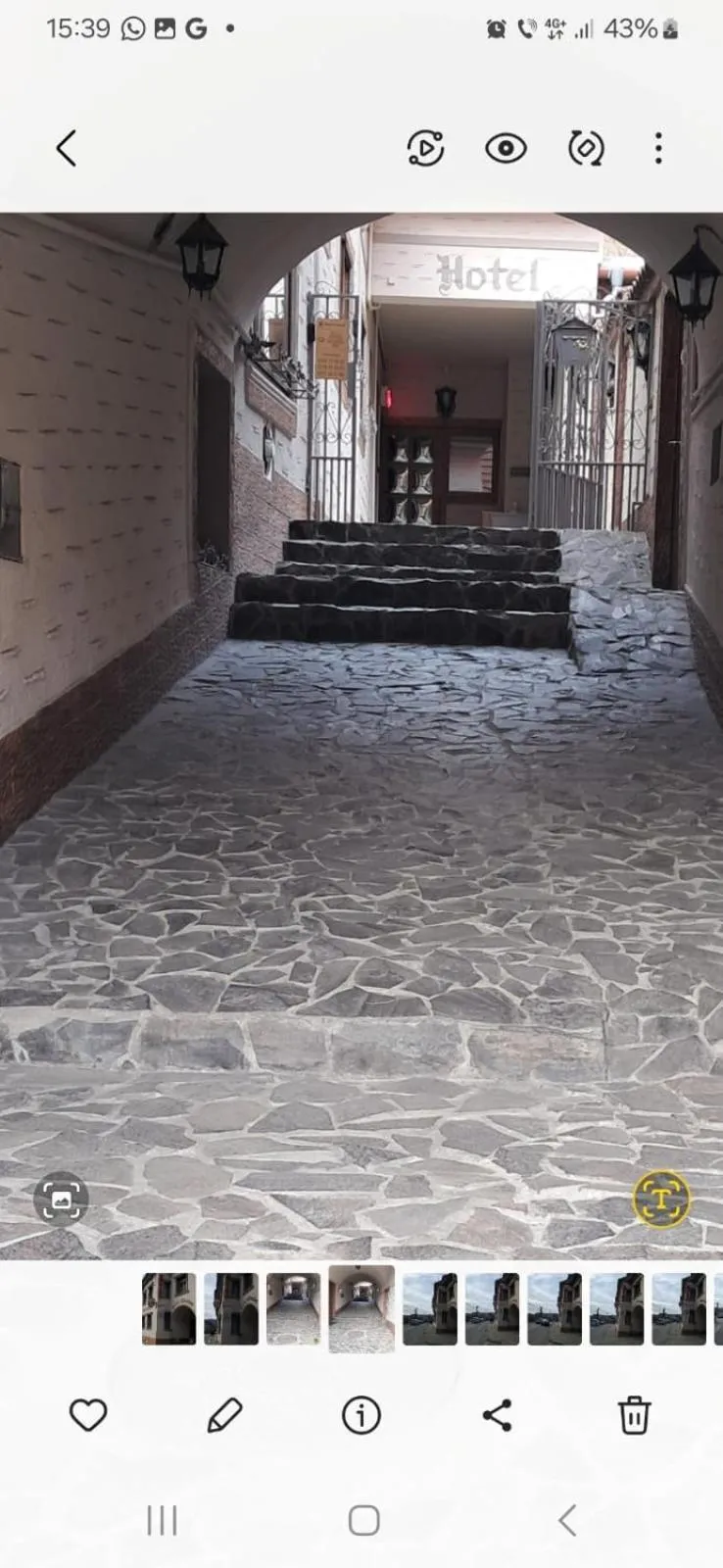 Inner courtyard view in Hotel Claudiu