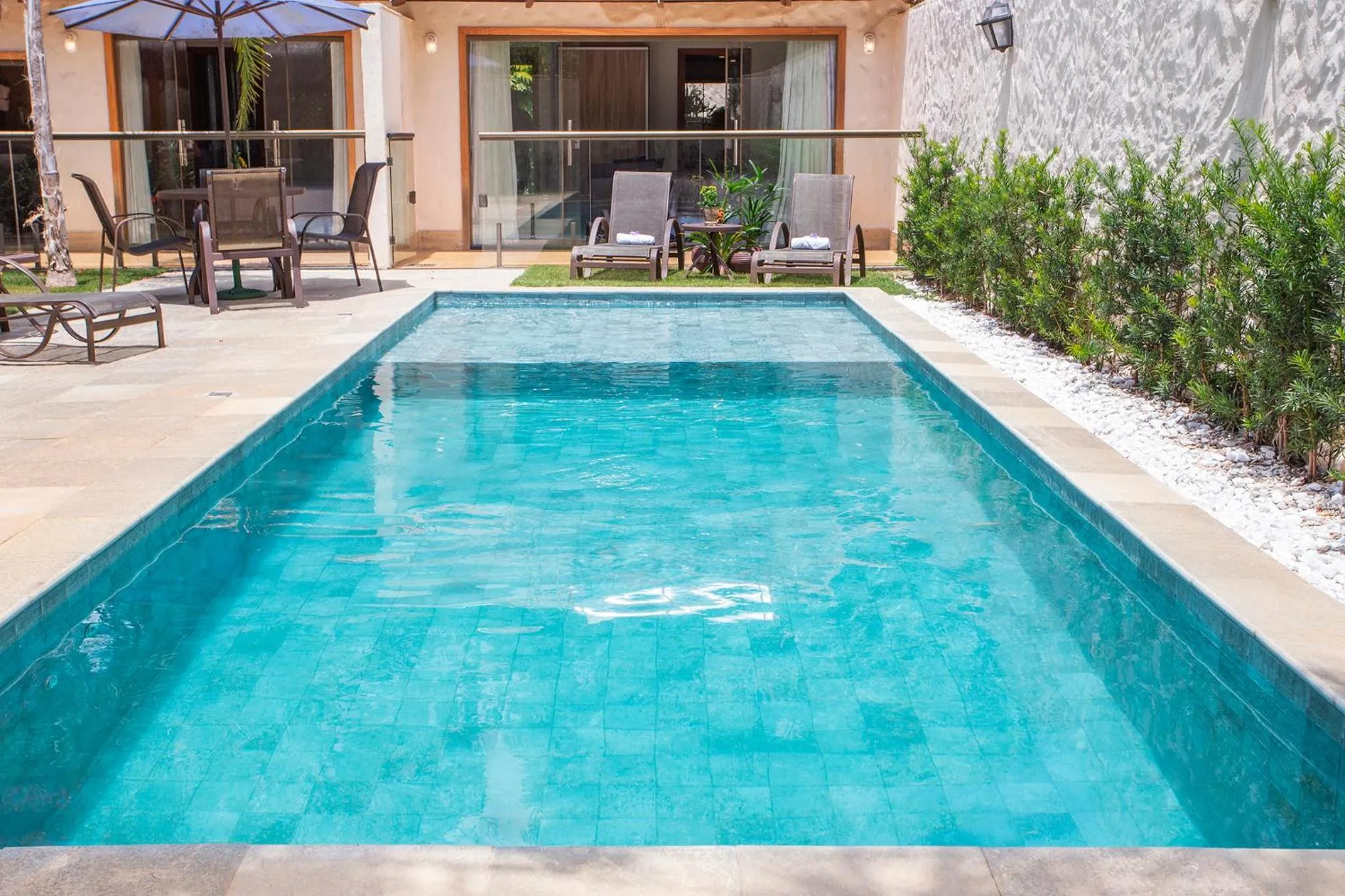 Pool view in Pousada Cavaleiro dos Pireneus