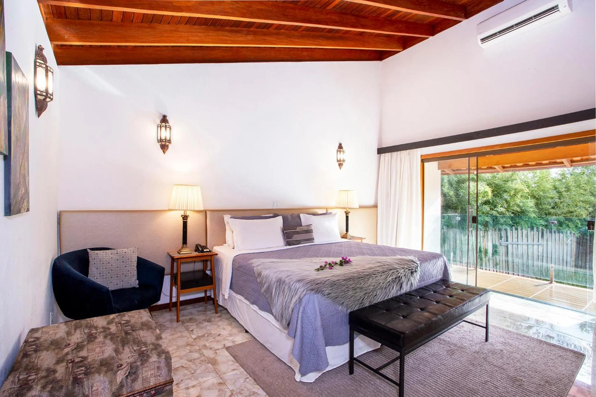 Bed in Pousada Cavaleiro dos Pireneus