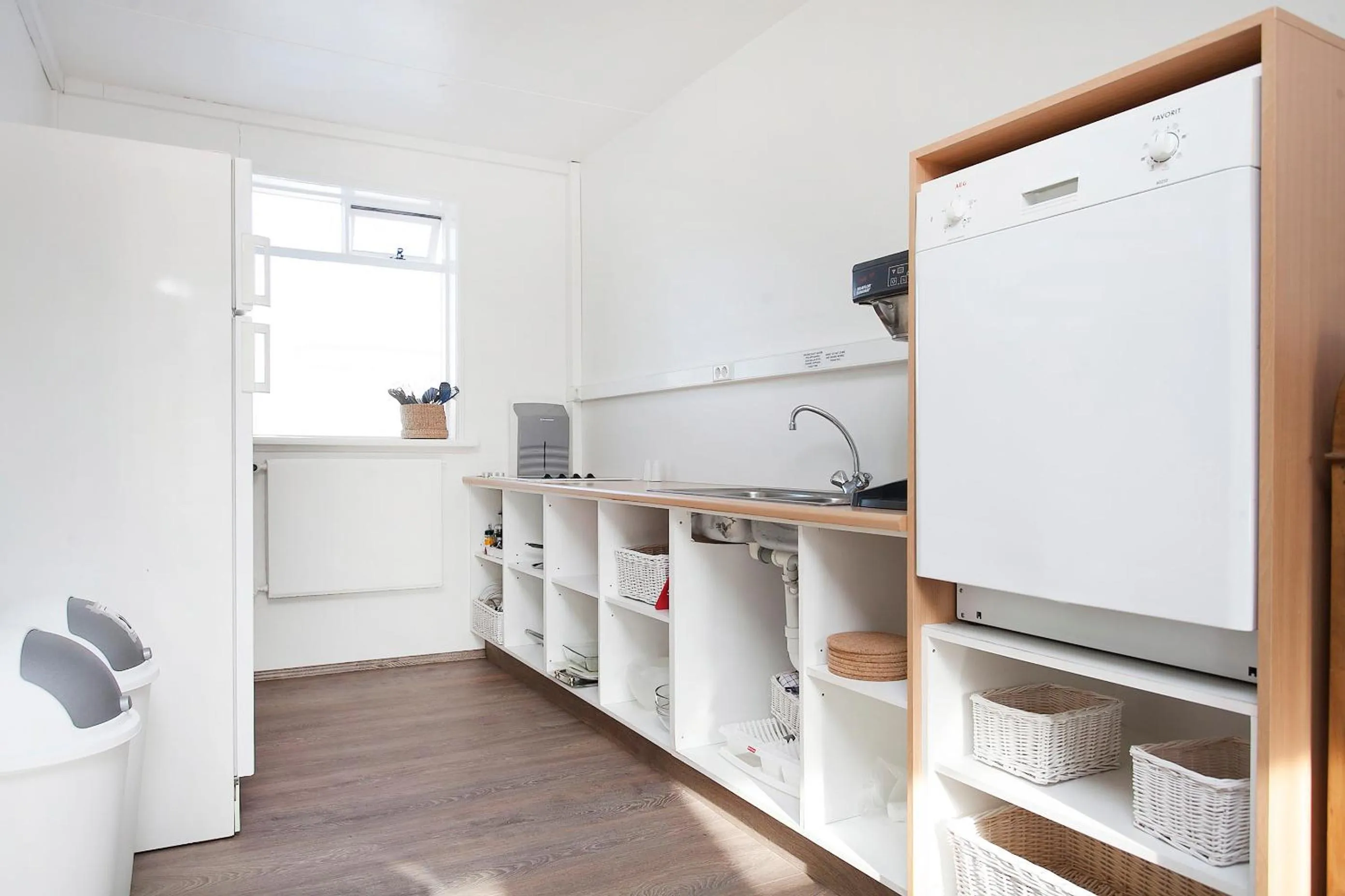 Communal kitchen in Apótek Guesthouse