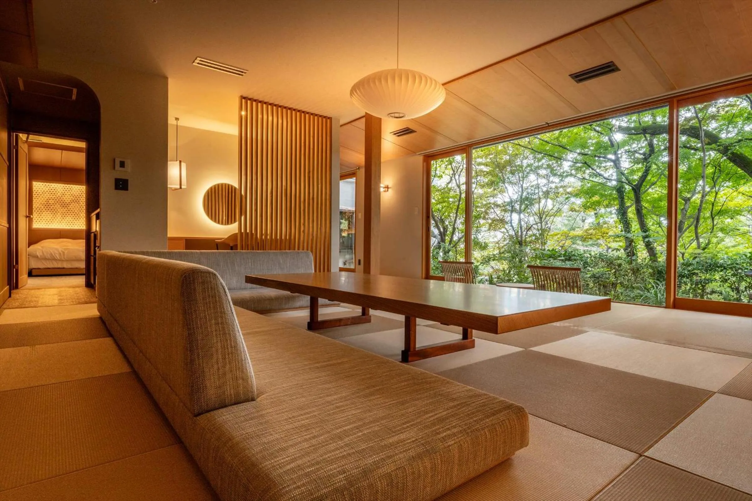 Living room, Bed in Jinya Ryokan