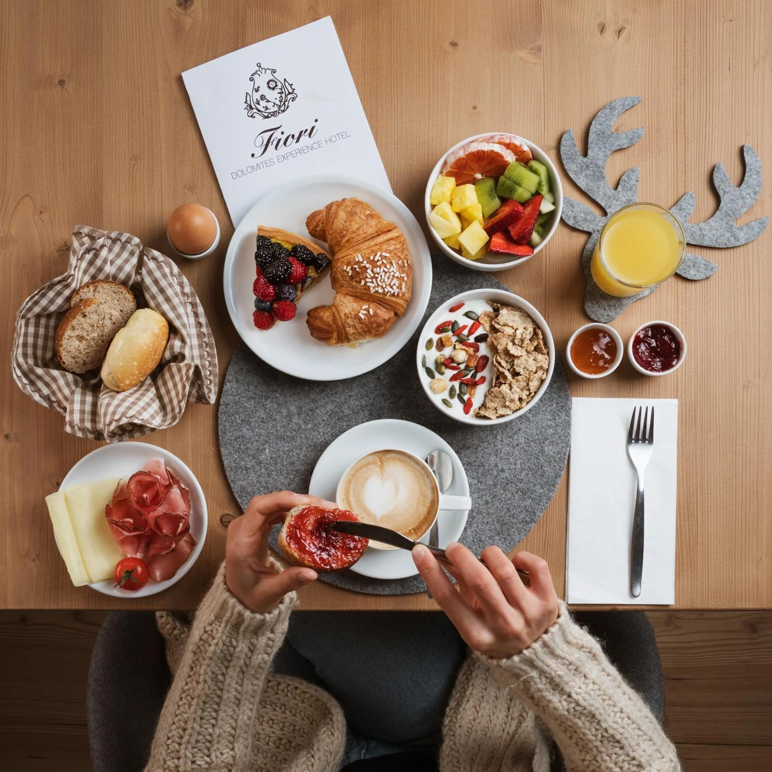 Buffet breakfast in FIORI Dolomites Experience Hotel