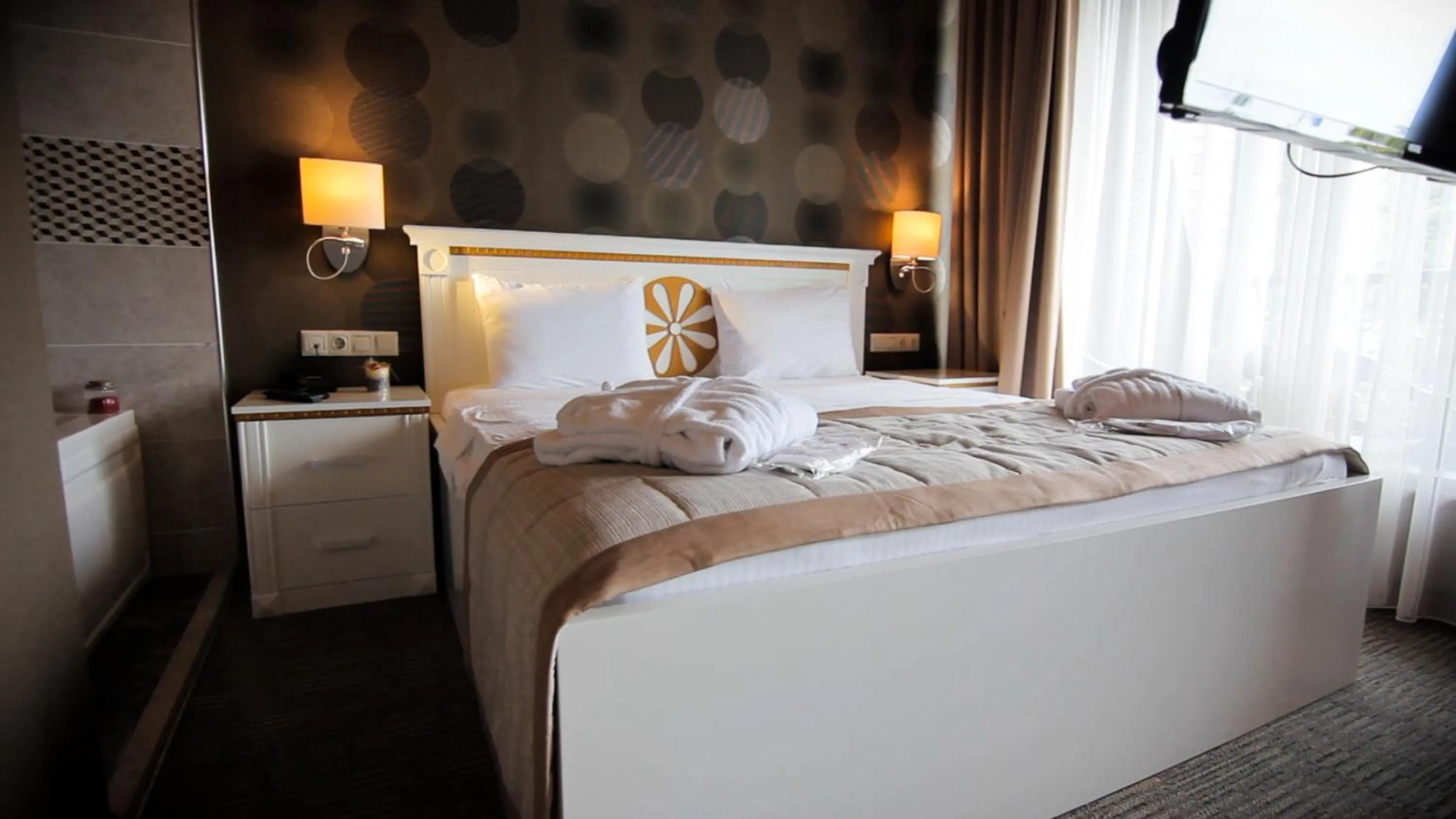 Bed in Sputnik Hotel Batumi