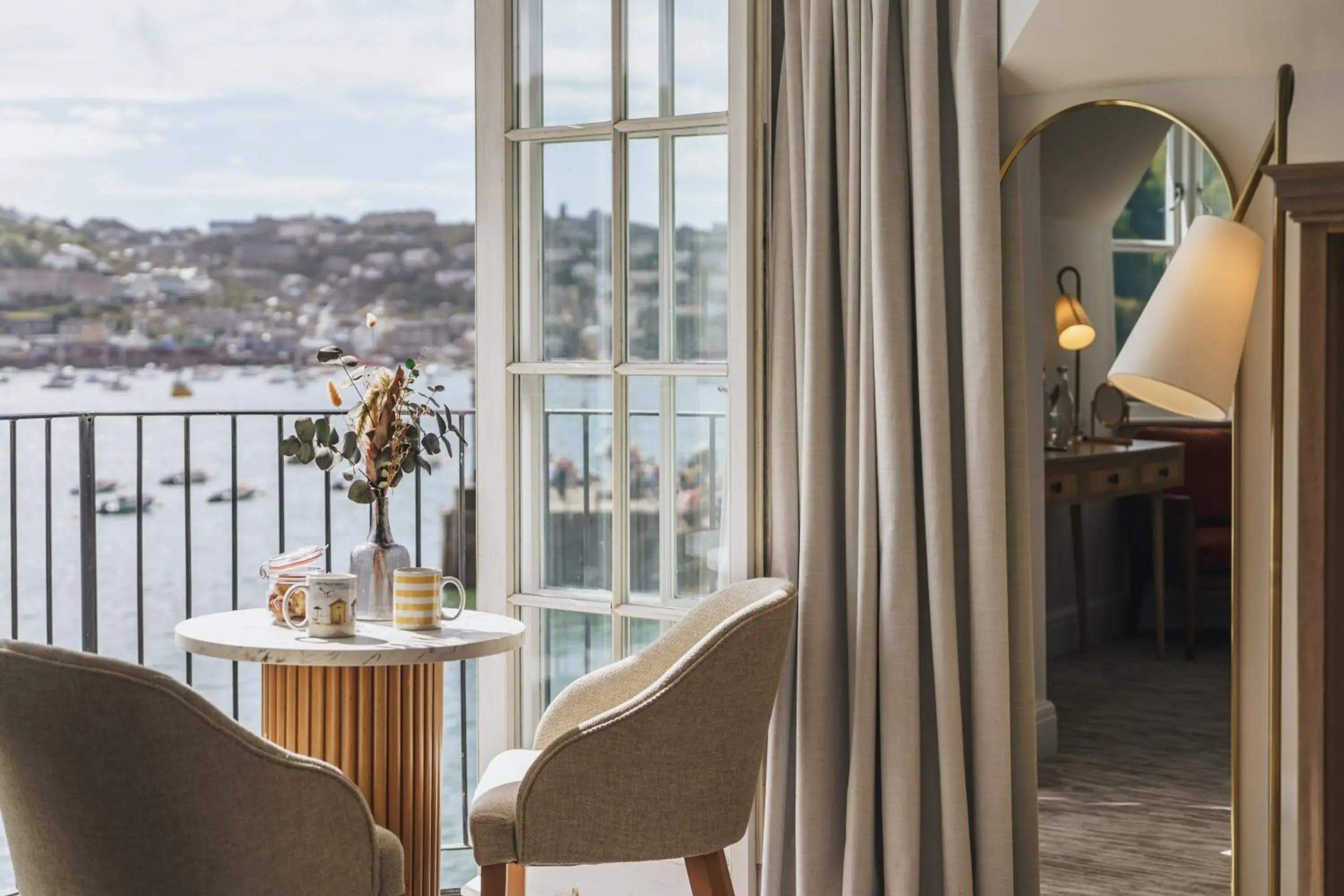 River view in The Old Quay House Hotel River view in The Old Quay House Hotel