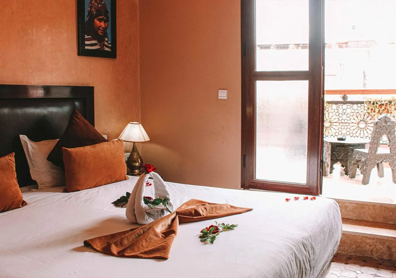 Balcony/Terrace, Bed in Riad Mabrouk