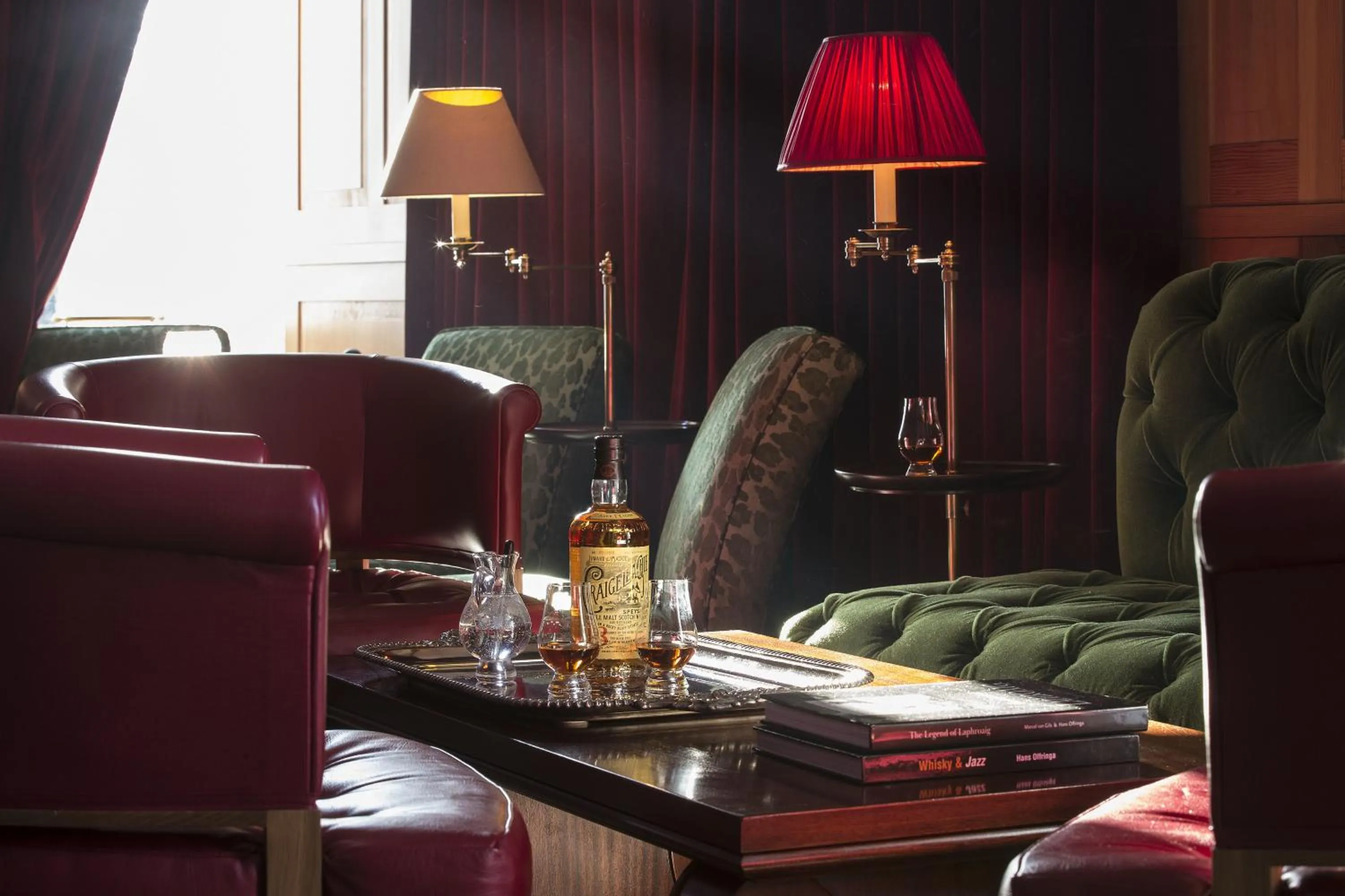 Seating area in Craigellachie Hotel of Speyside