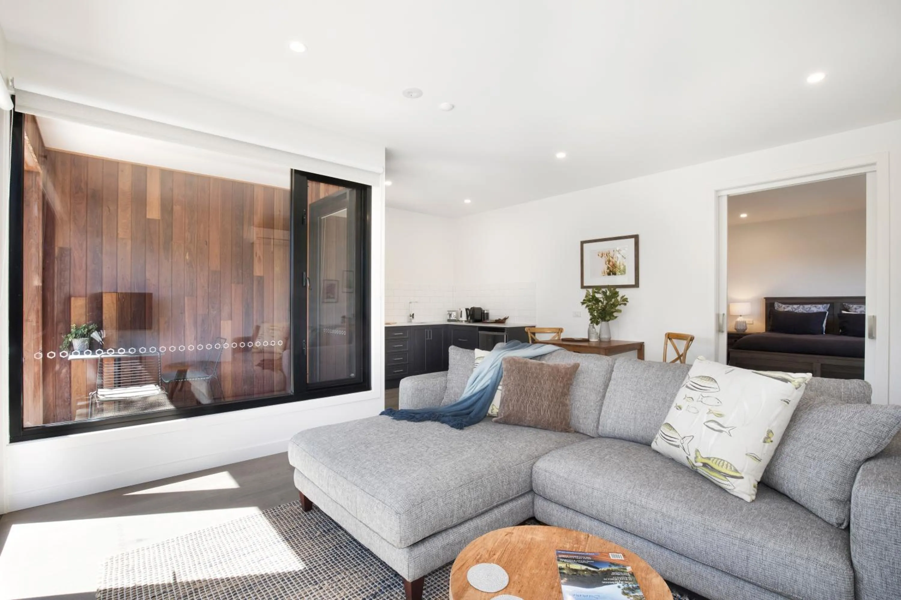 Living room in Brooklands Apartments
