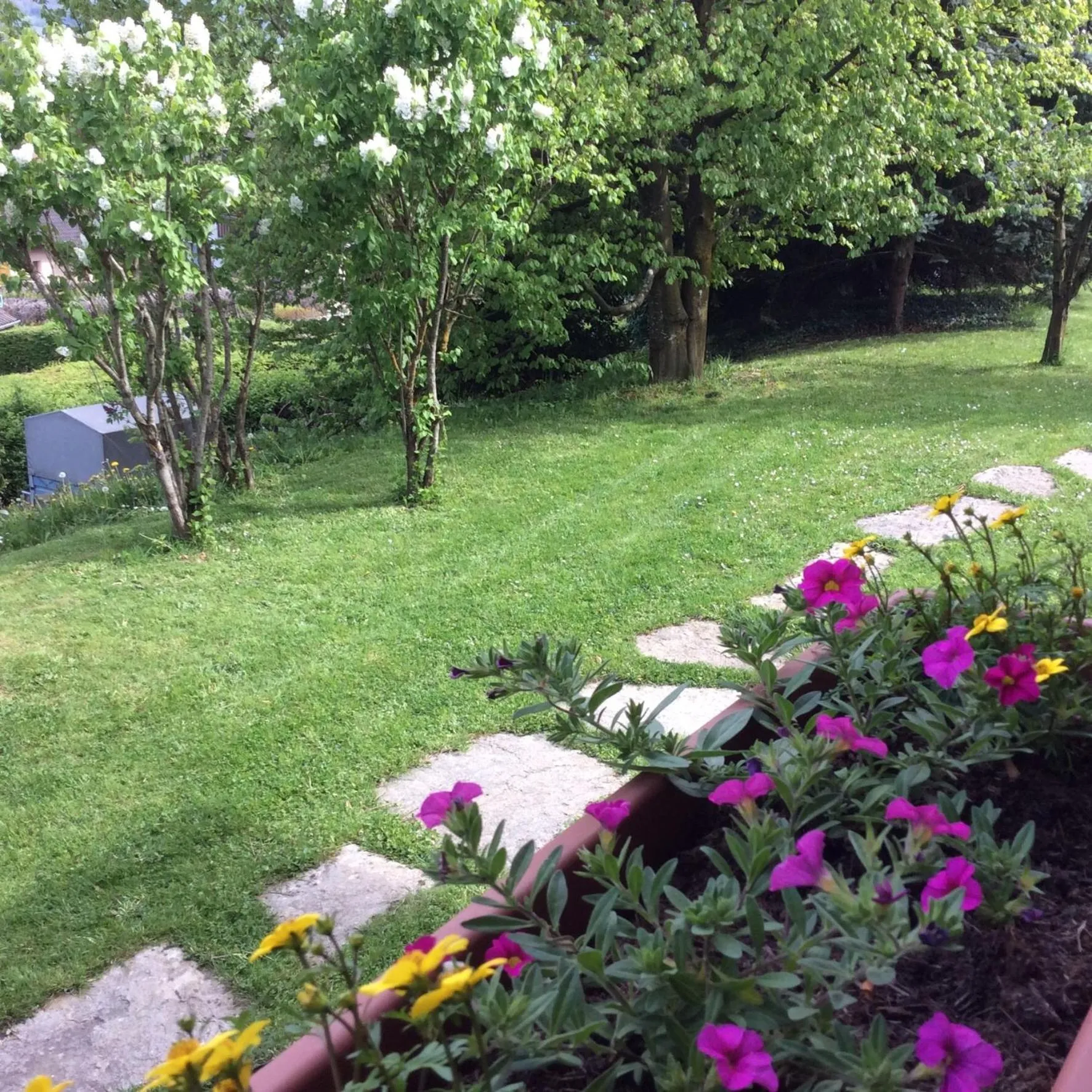 Garden in Demeure d'hôtes Les Irisynes