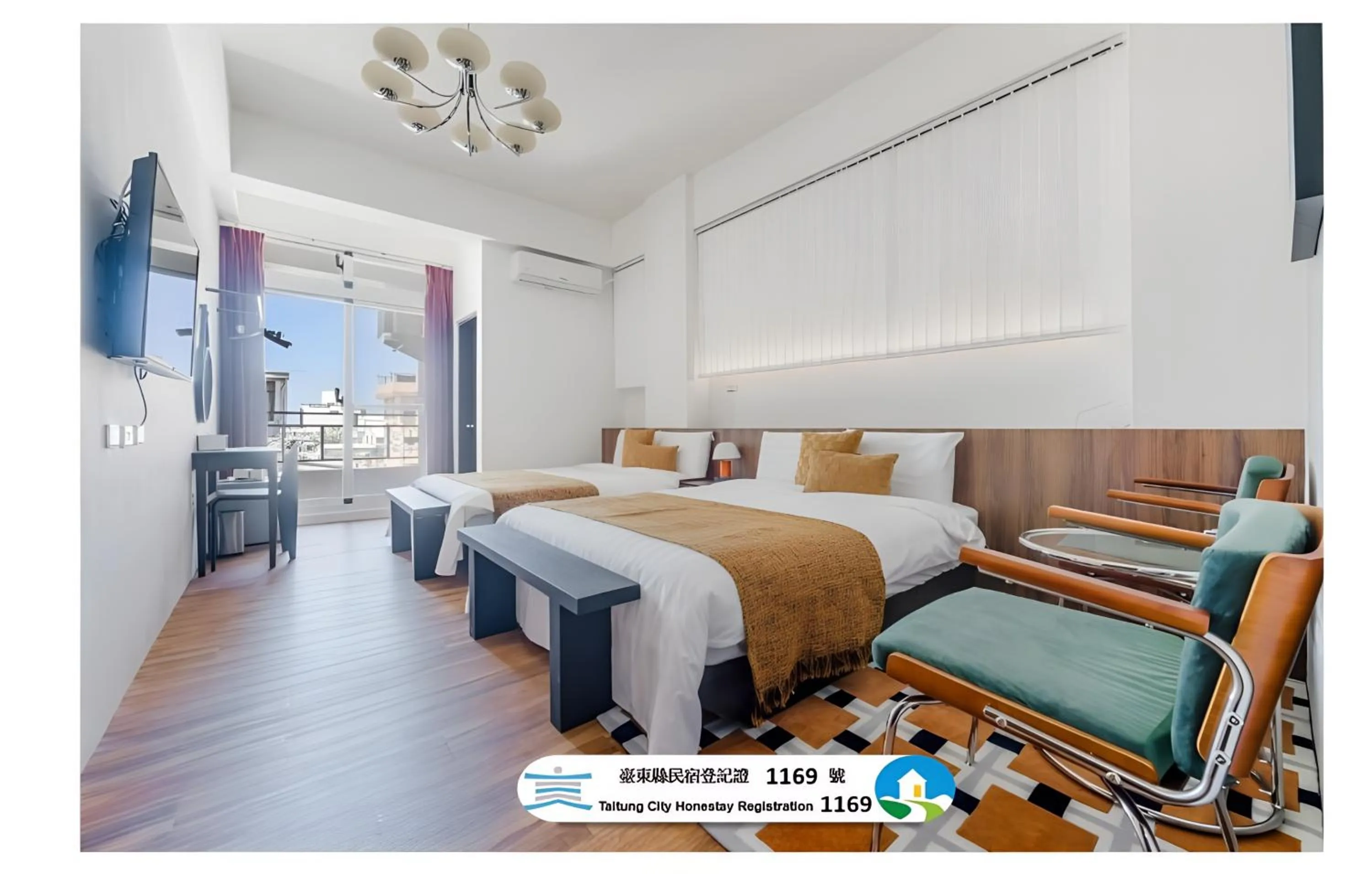 Bed in Oriental Blue Smart Stay 民宿編號1169號