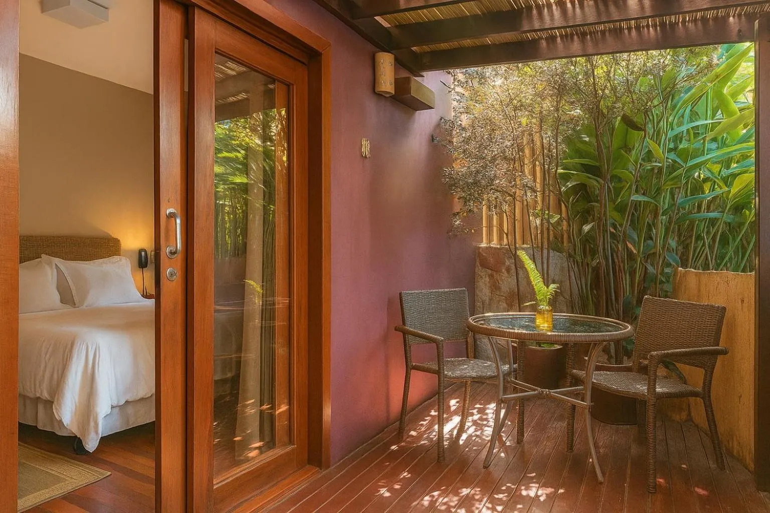 Natural landscape, Bed in Pousada Maya