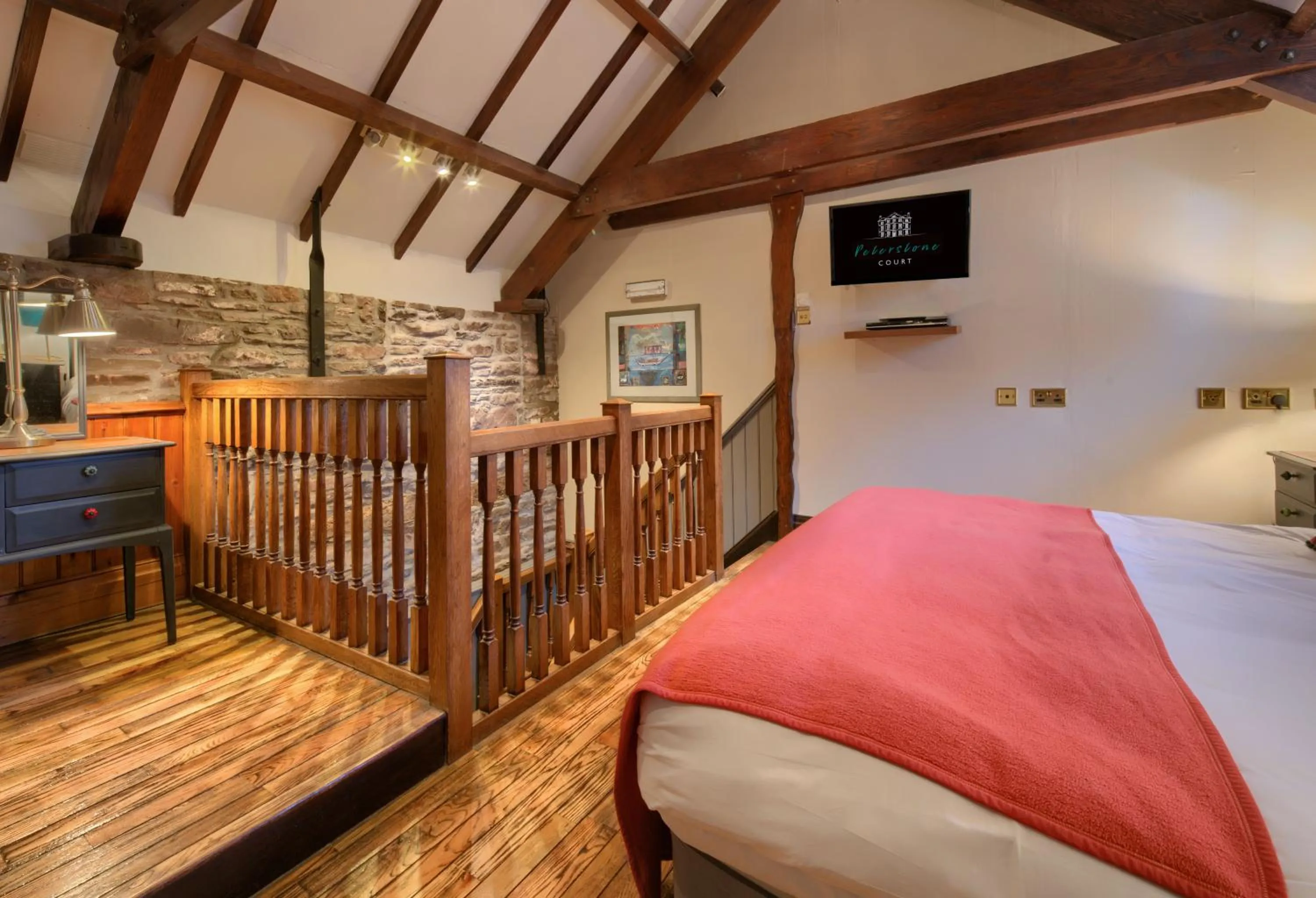 Bed in Peterstone Court Country House Restaurant & Spa