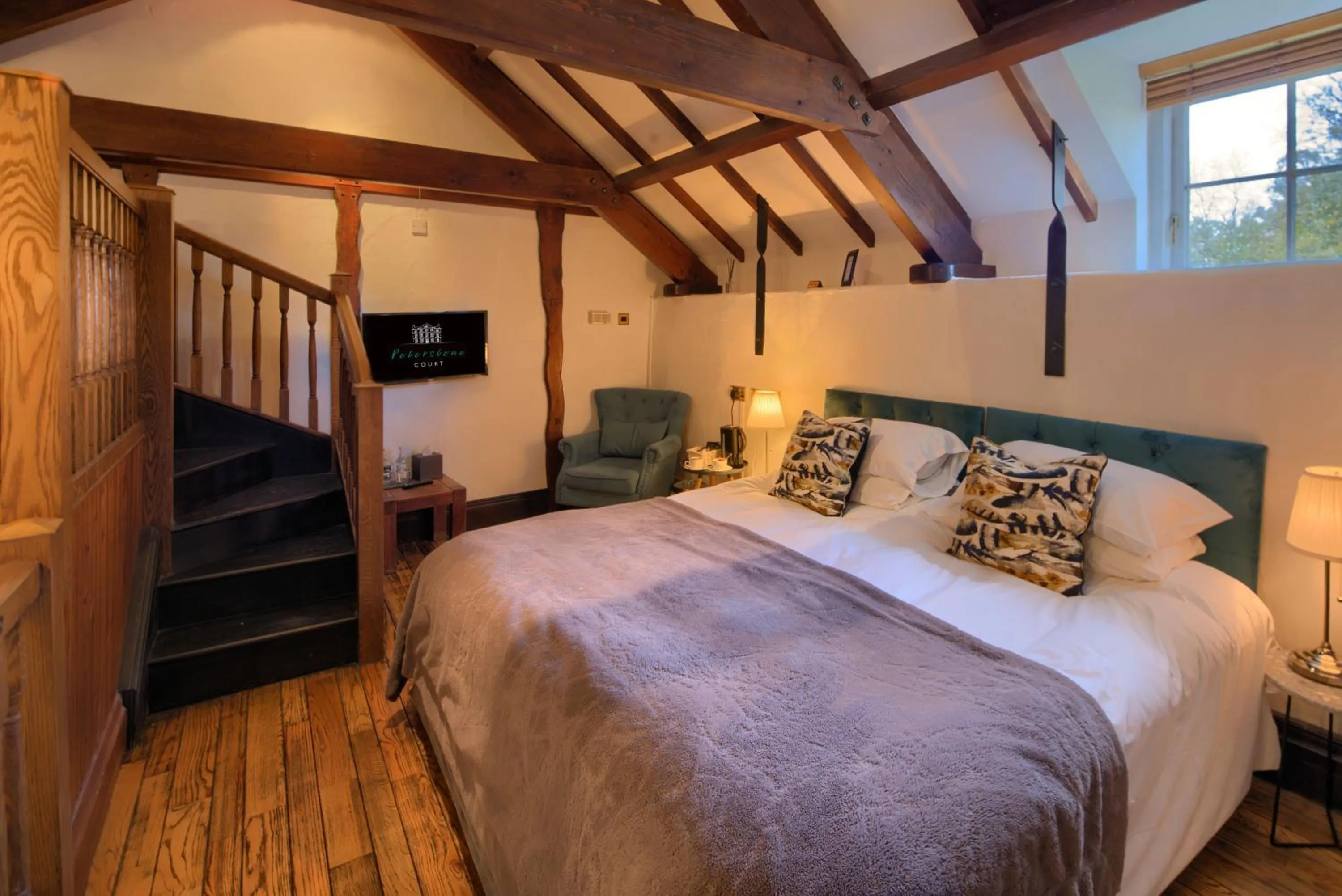 Bed in Peterstone Court Country House Restaurant & Spa