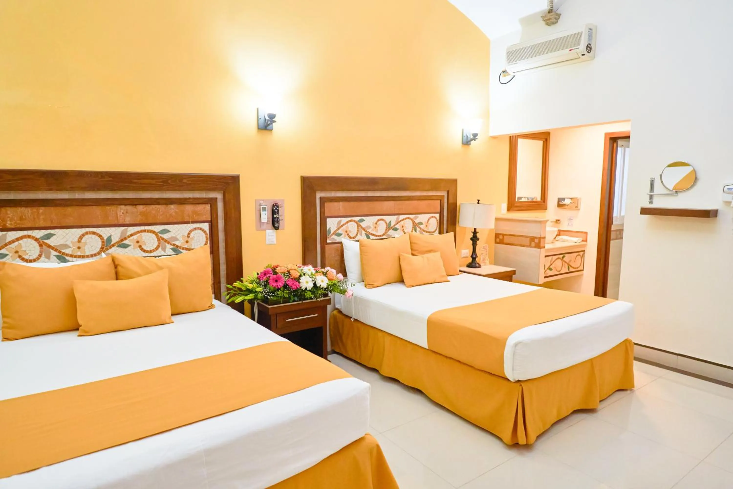 Bed in Centro Hotel Villa las Margaritas