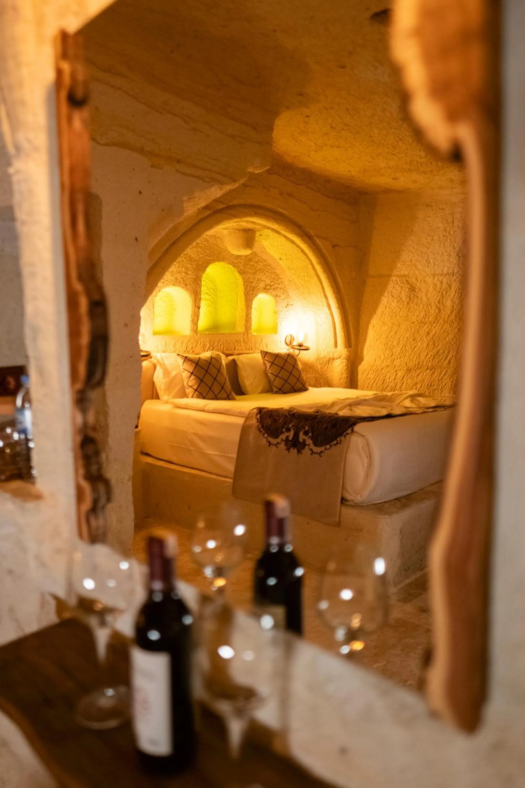 Bed in Urgup Evi Cave Hotel