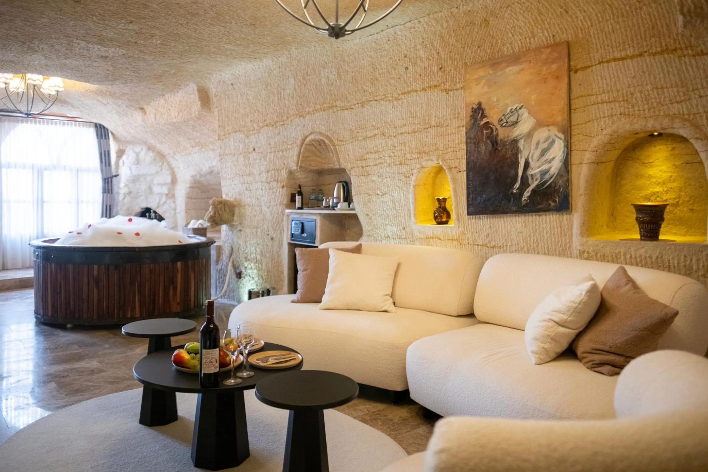 Living room in Urgup Evi Cave Hotel