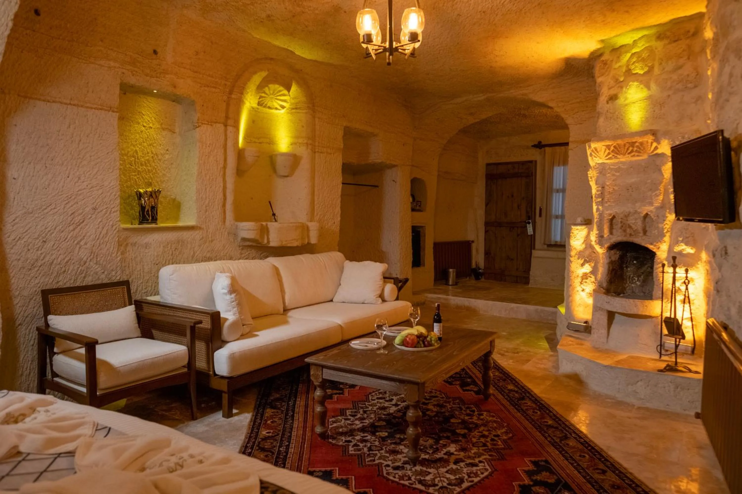 Living room in Urgup Evi Cave Hotel