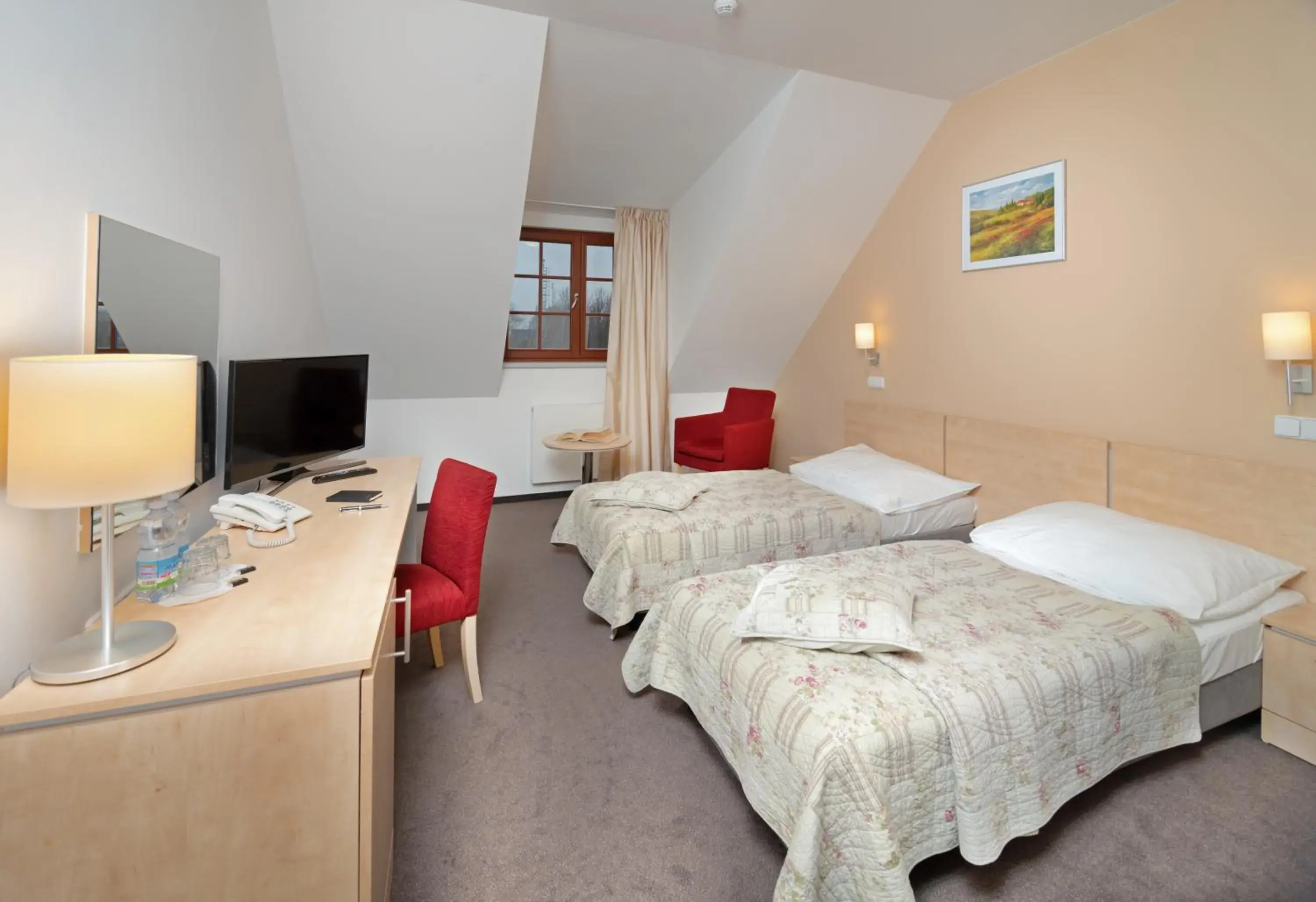 Bed in Hotel Chvalská Tvrz Bed in Hotel Chvalská Tvrz