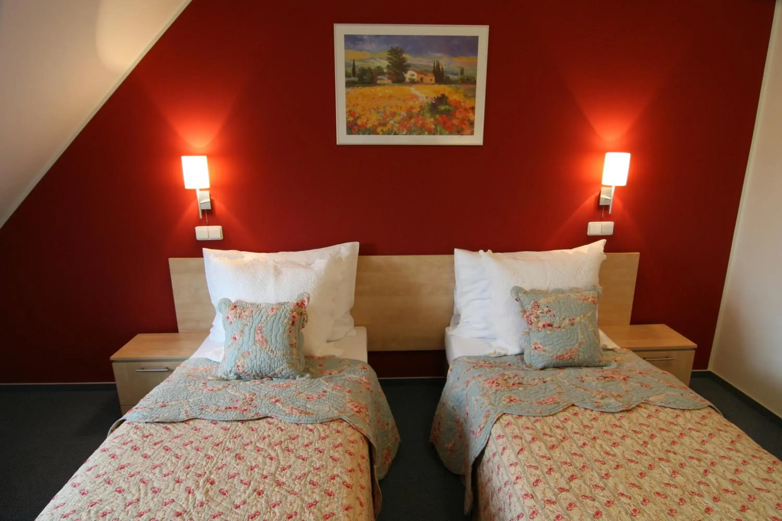 Bed in Hotel Chvalská Tvrz Bed in Hotel Chvalská Tvrz