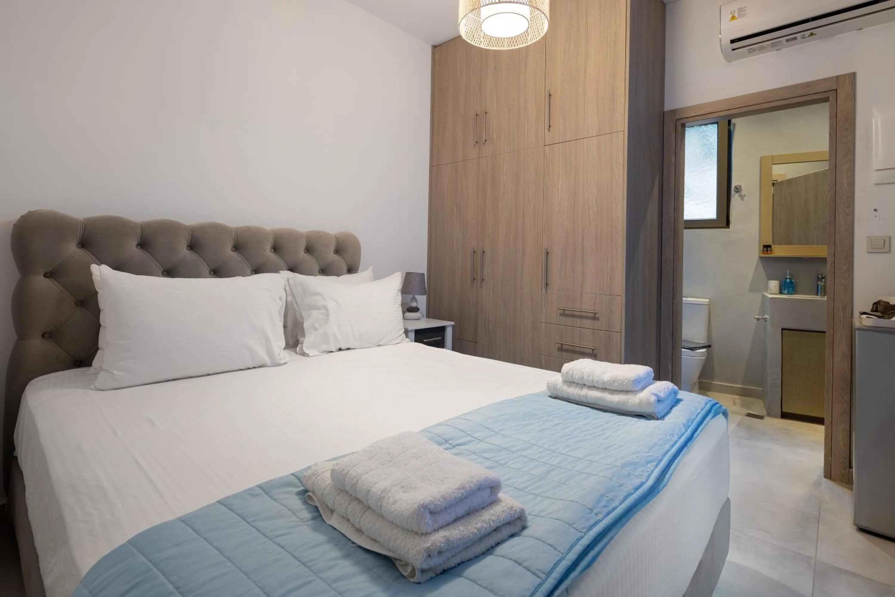 Bed in Molos Apartments