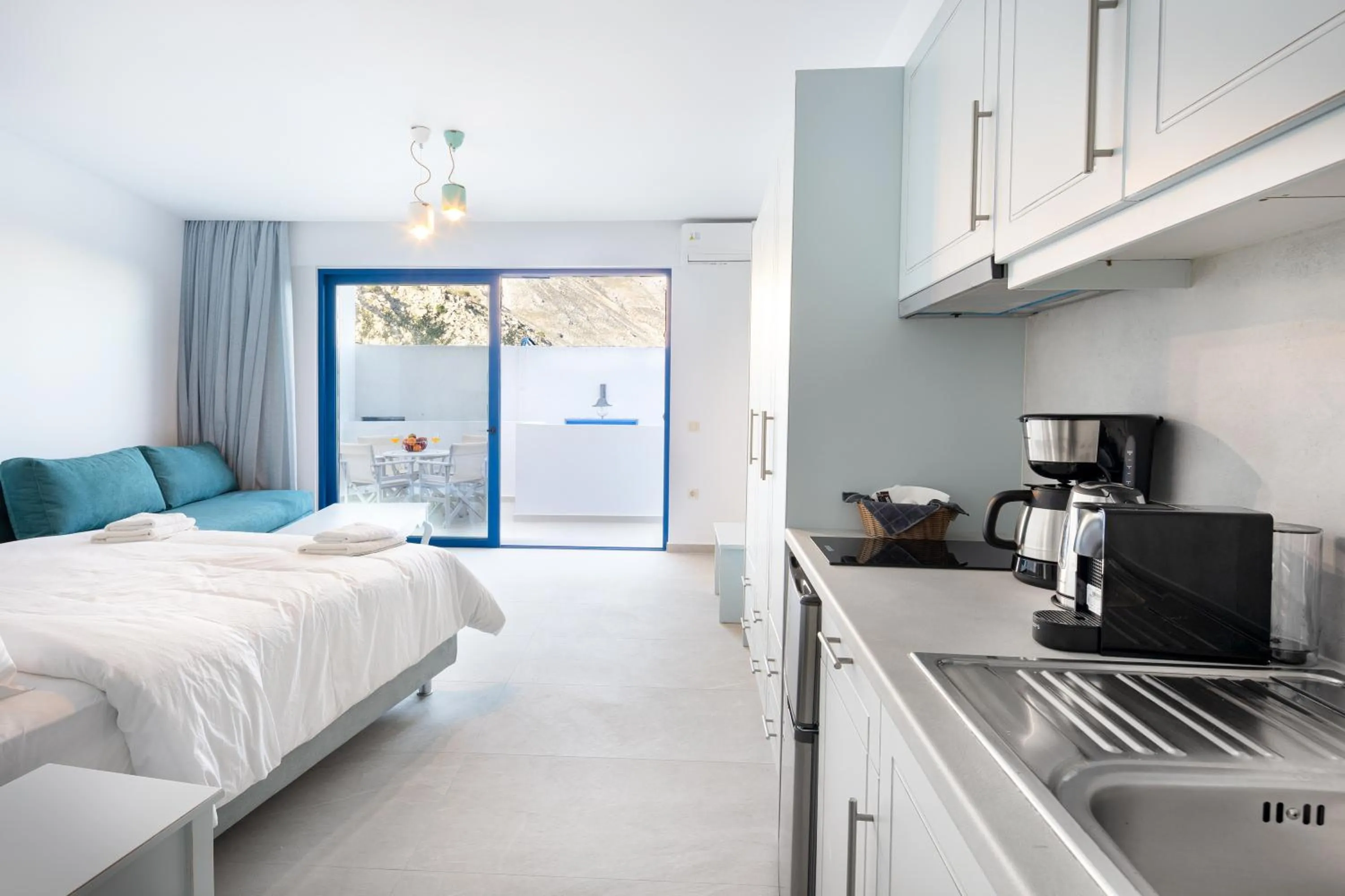 Bed in Molos Apartments