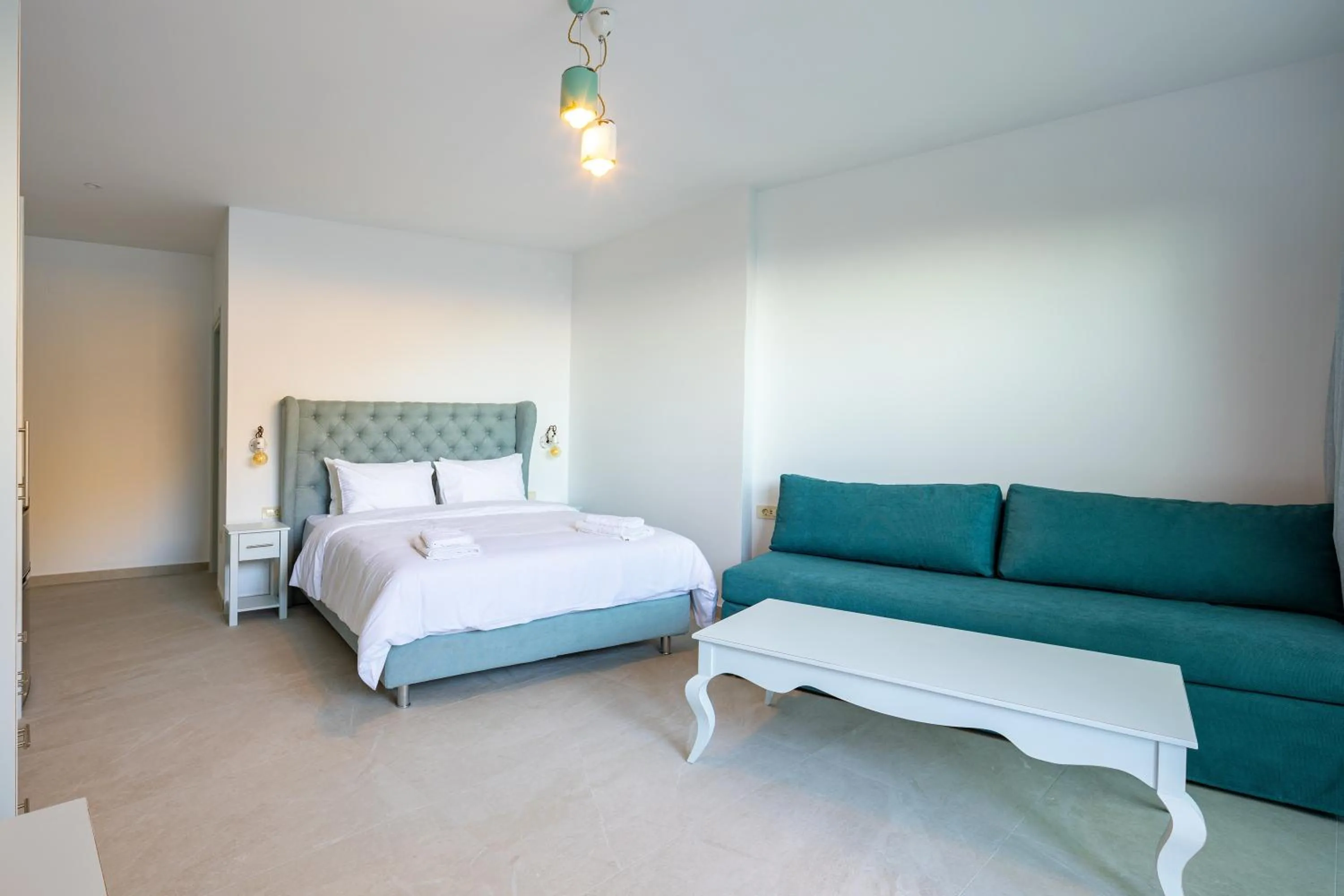 Bed in Molos Apartments