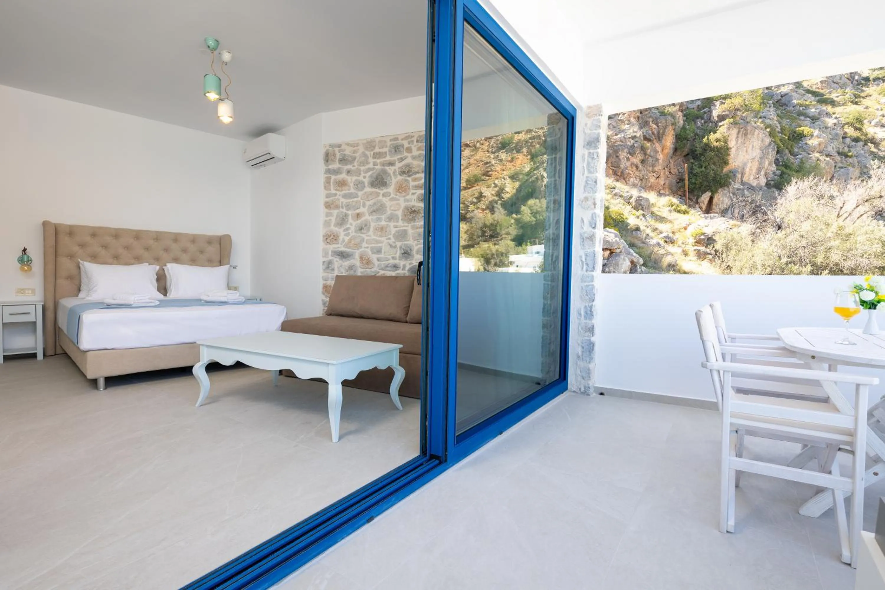 Bed in Molos Apartments