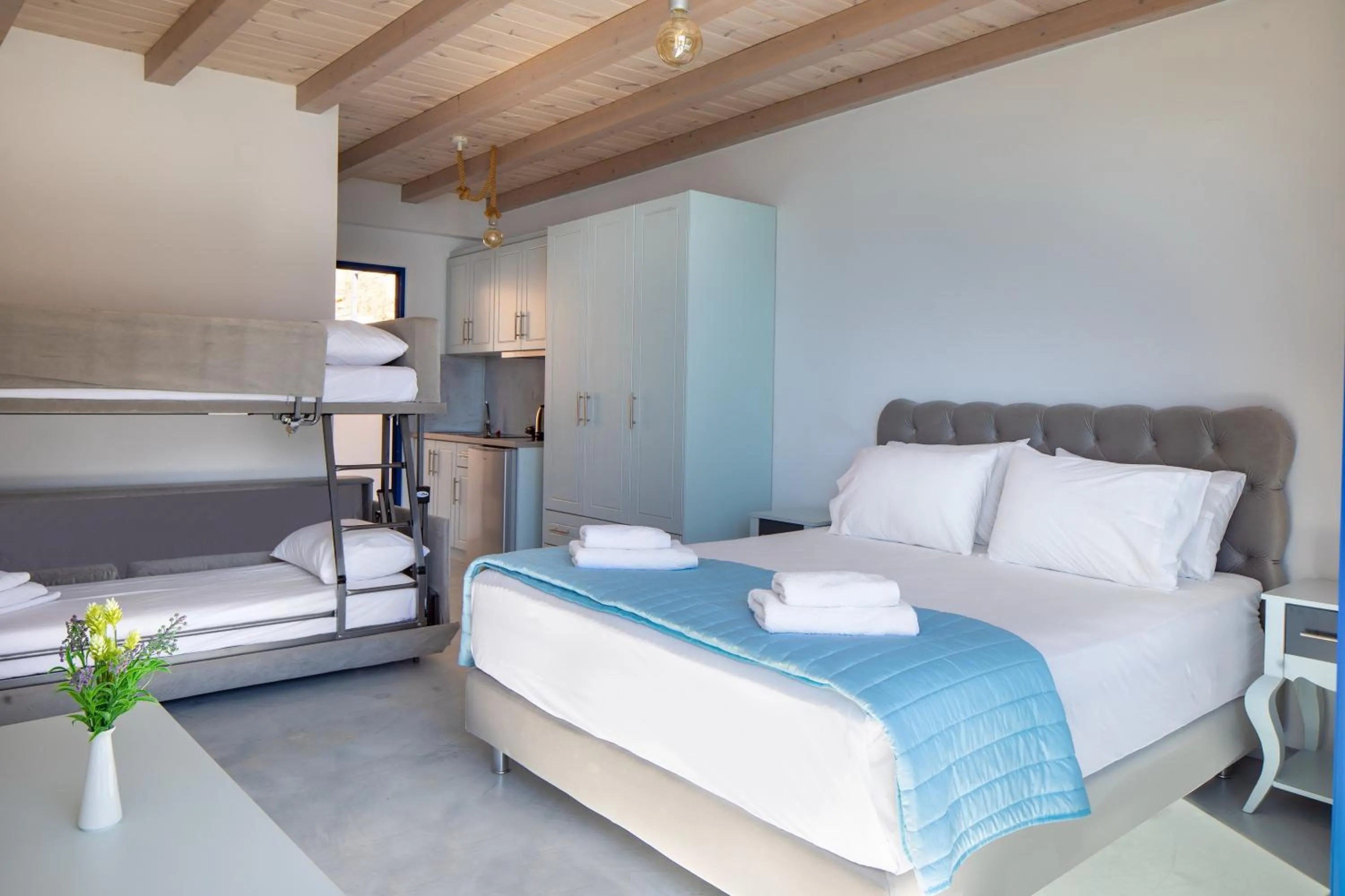 Bed in Molos Apartments