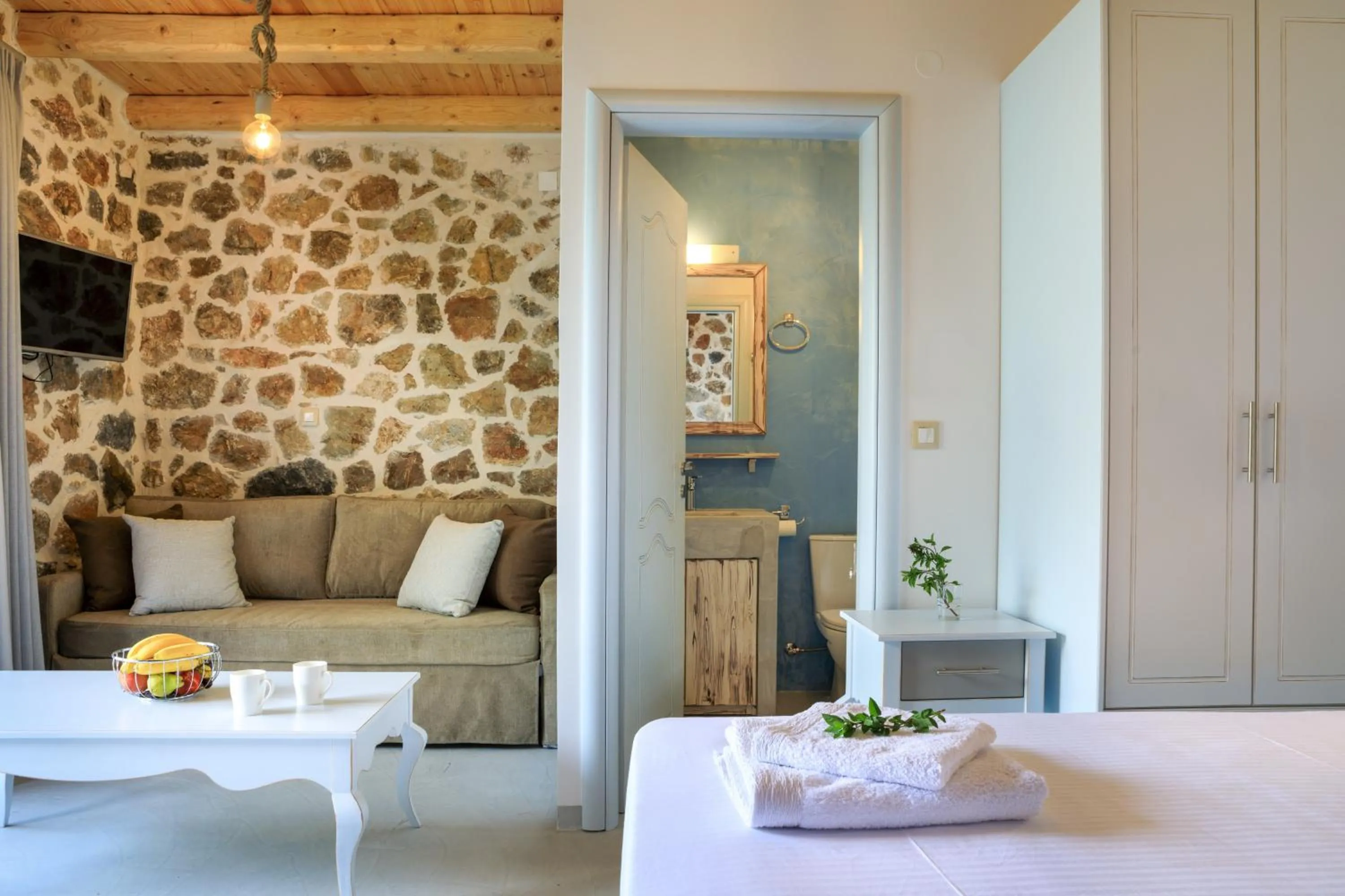 Bedroom in Molos Apartments