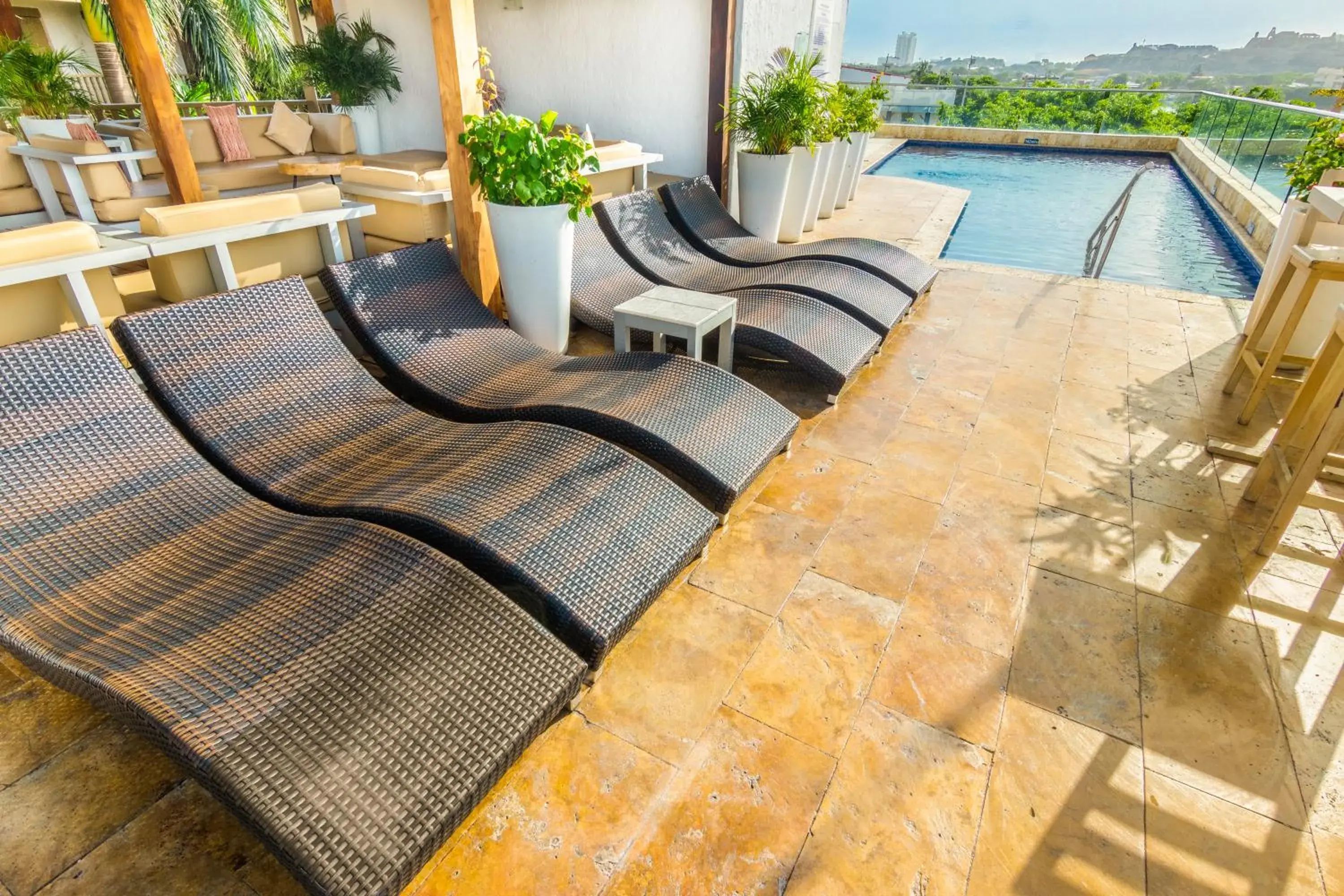 Pool view in GHL Collection Armería Real Hotel Pool view in GHL Collection Armería Real Hotel