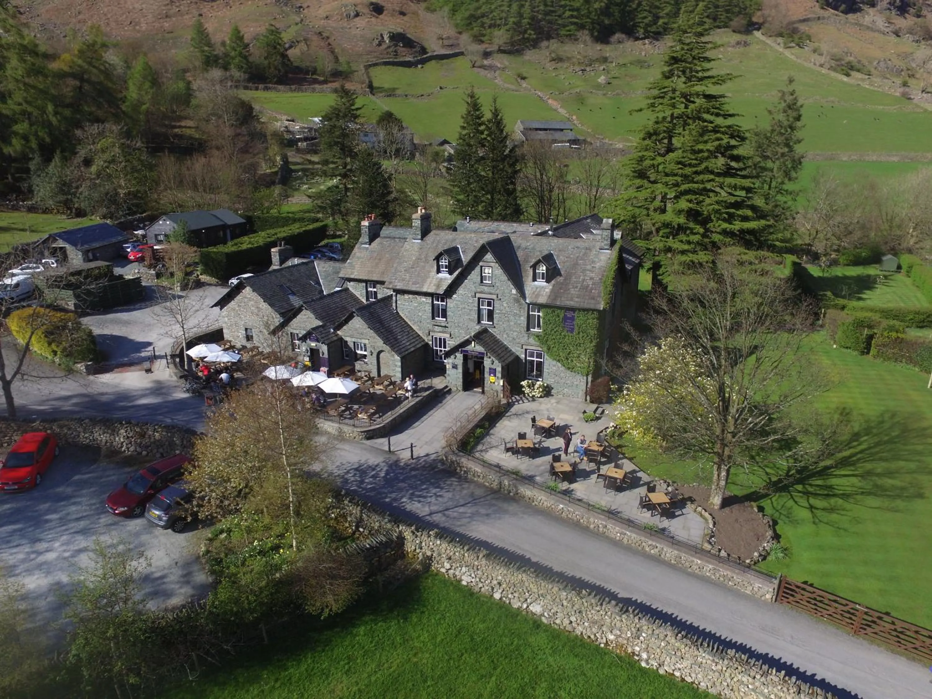 Bird's eye view in New Dungeon Ghyll Hotel