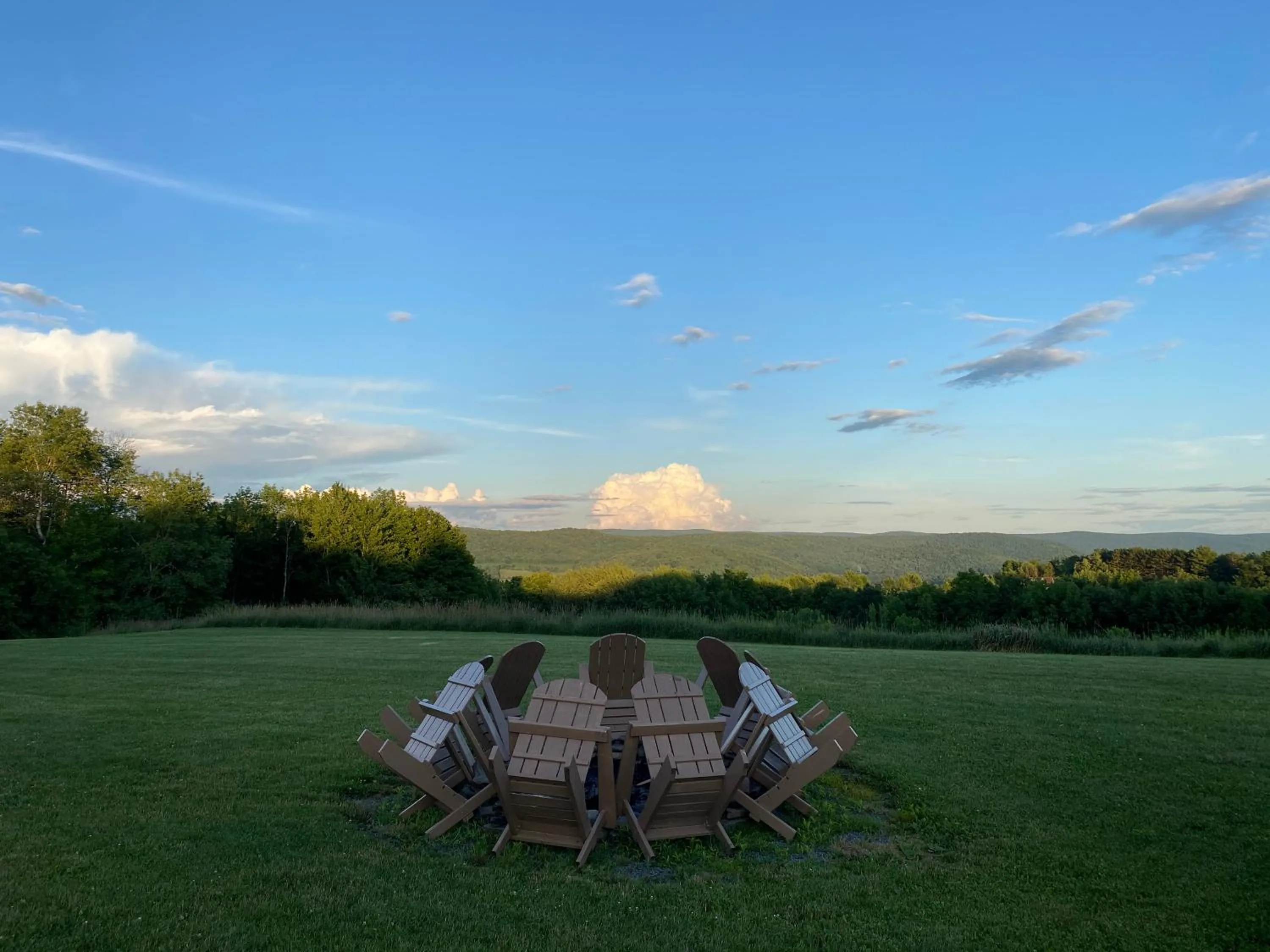 fireplace in August Lodge Cooperstown