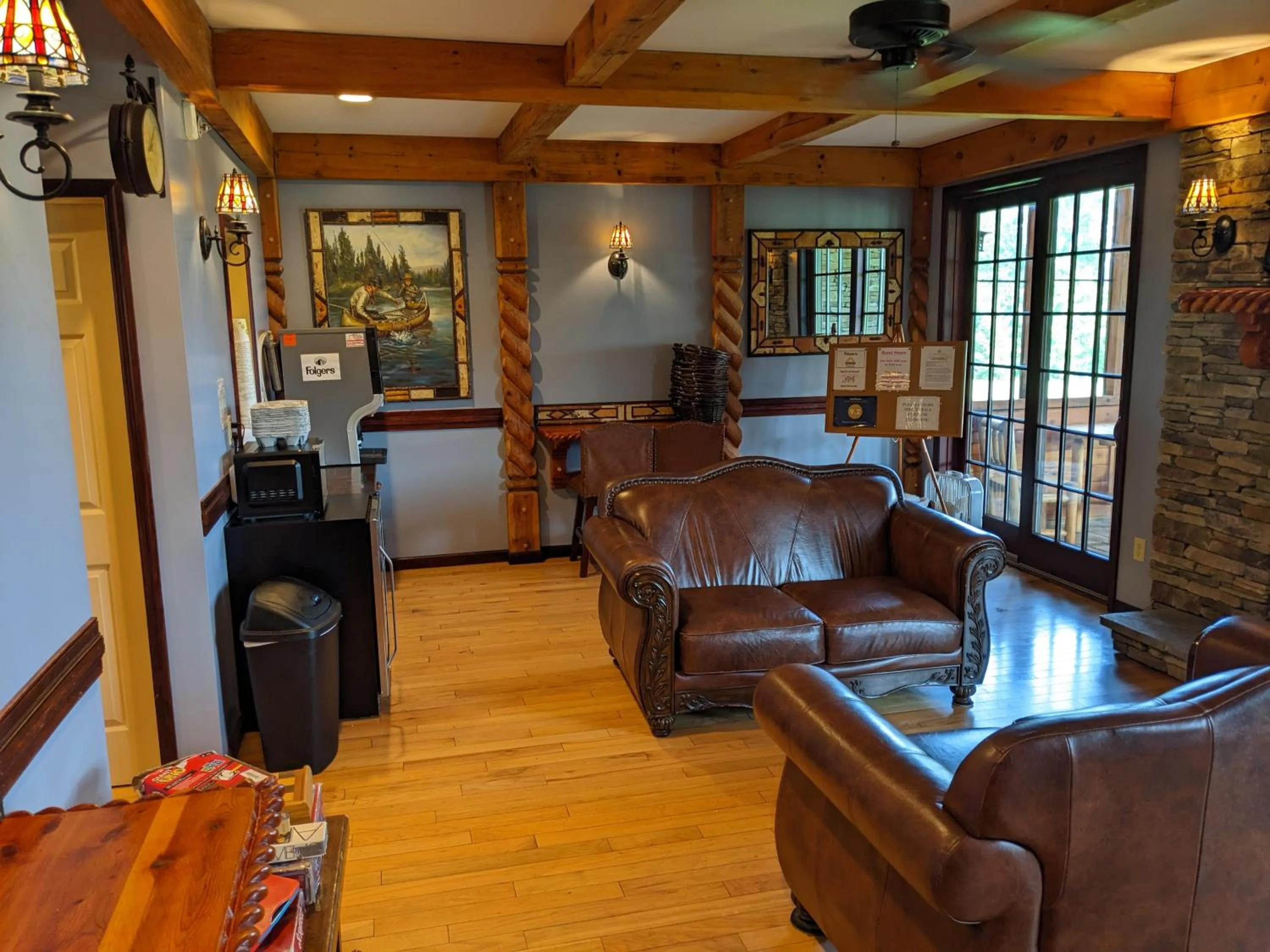 Lobby or reception in August Lodge Cooperstown
