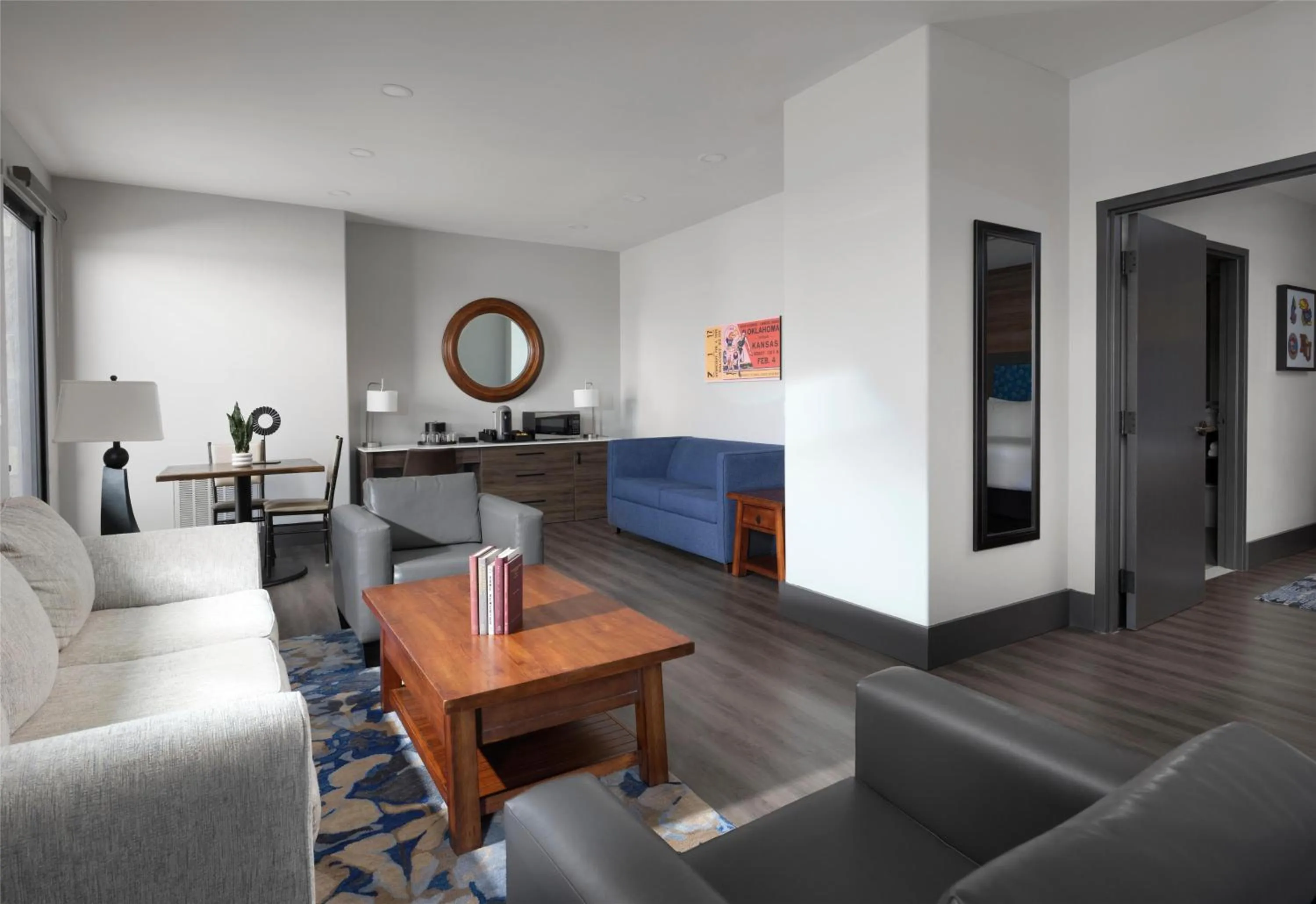 Living room in The Oread Lawrence, Tapestry Collection by Hilton