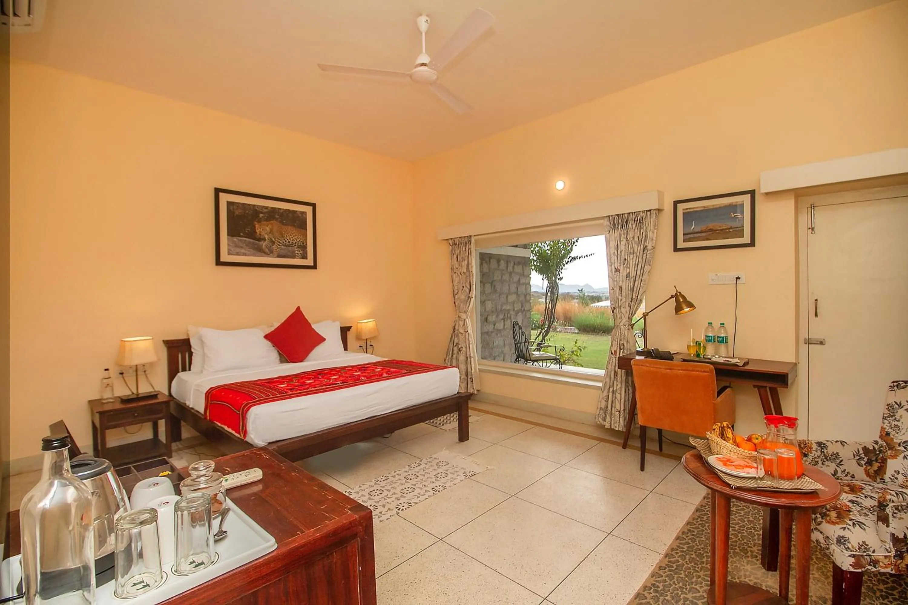 Bed in Amritara Jawai Resort