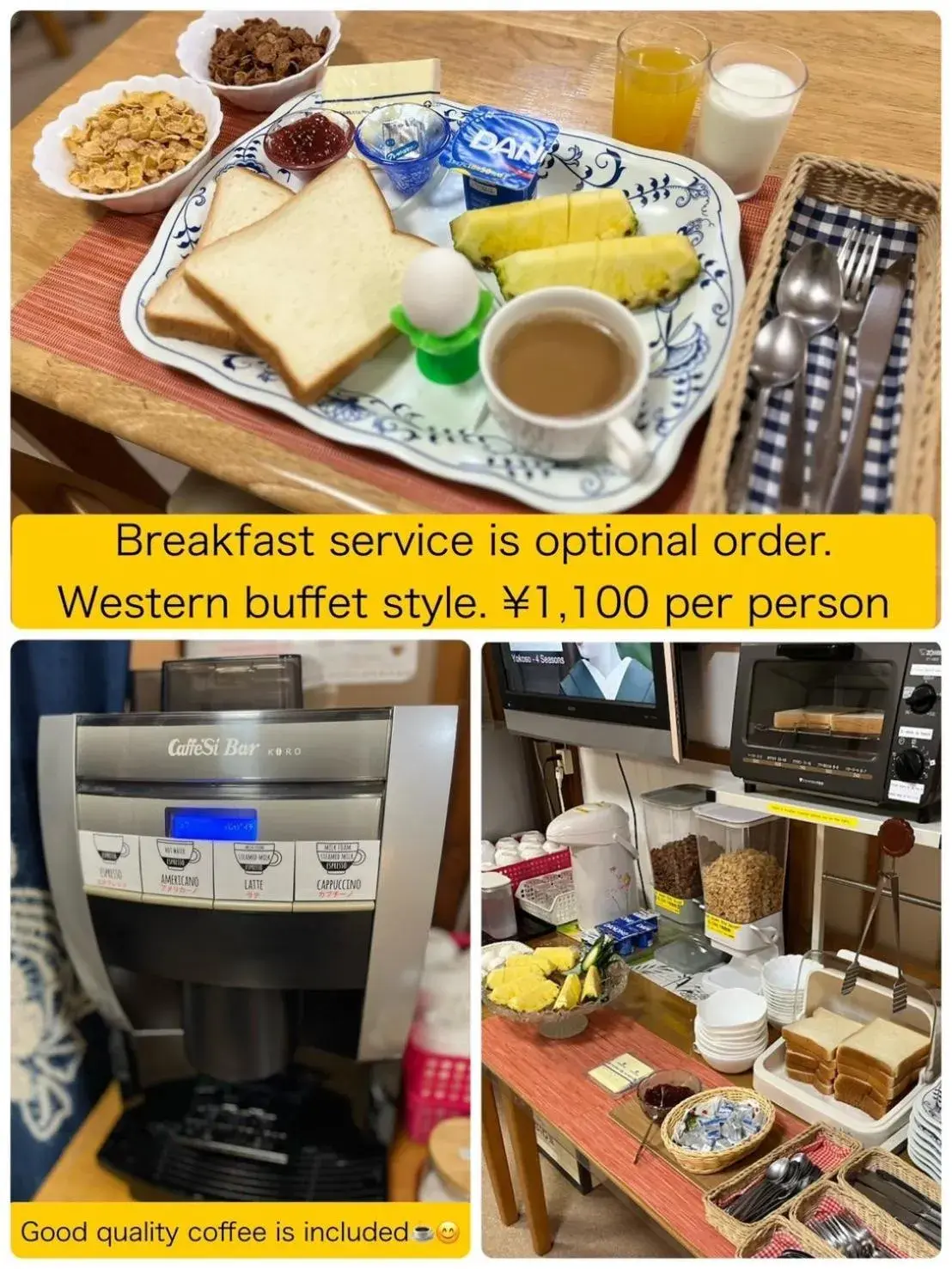Breakfast in Fuji-Hakone Guest House Breakfast in Fuji-Hakone Guest House