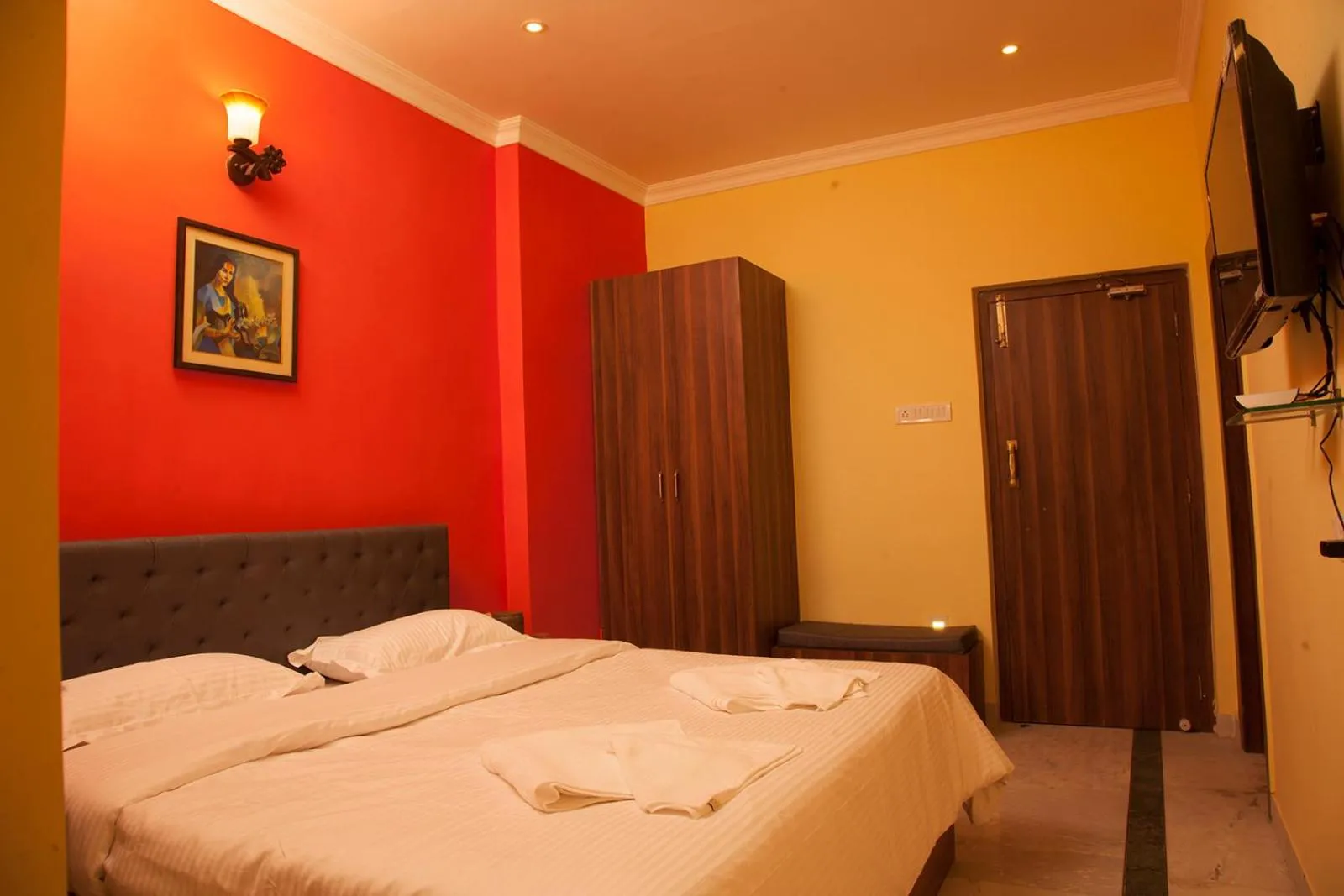 Bed in Om Sai Villa Guesthouse