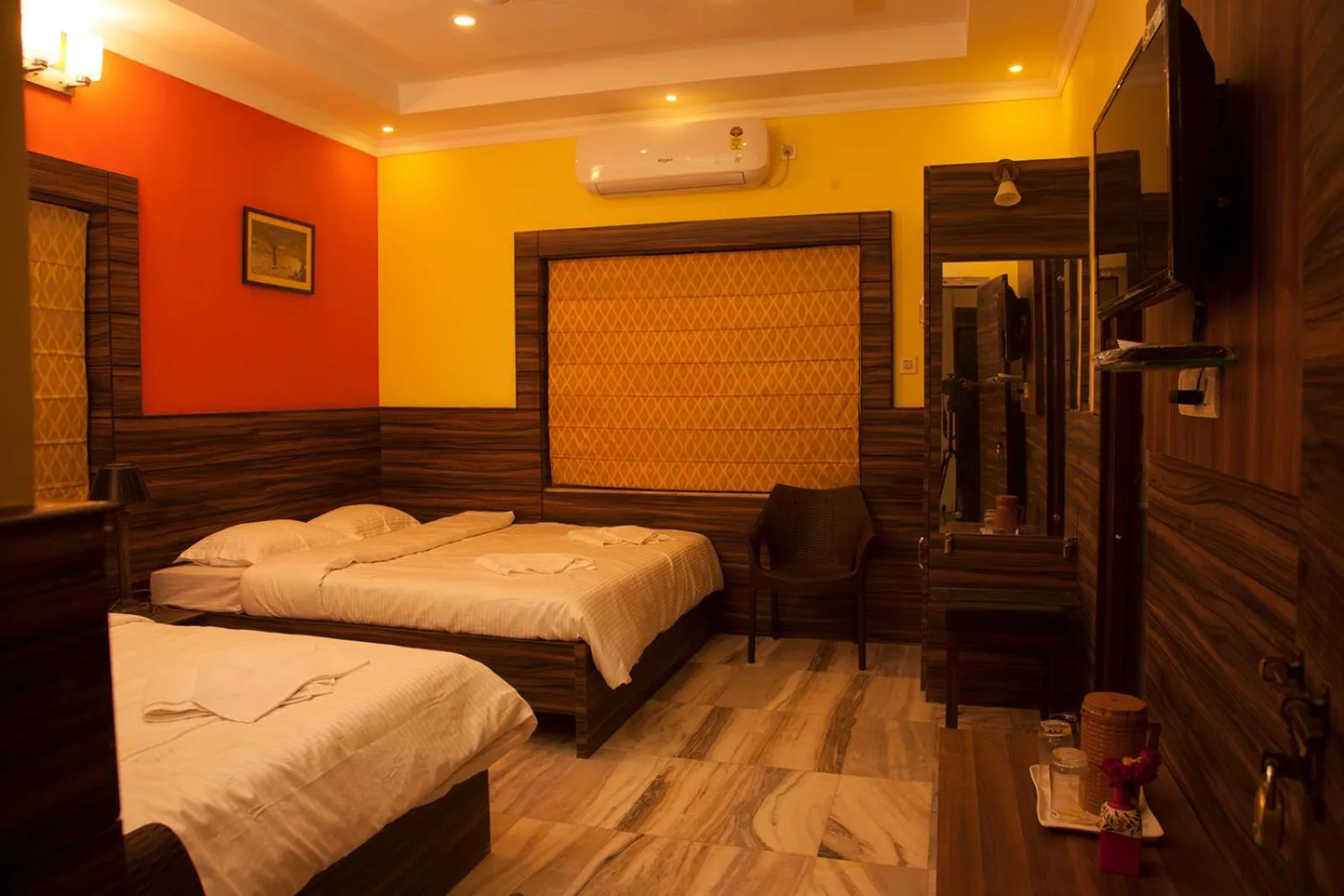Bed in Om Sai Villa Guesthouse