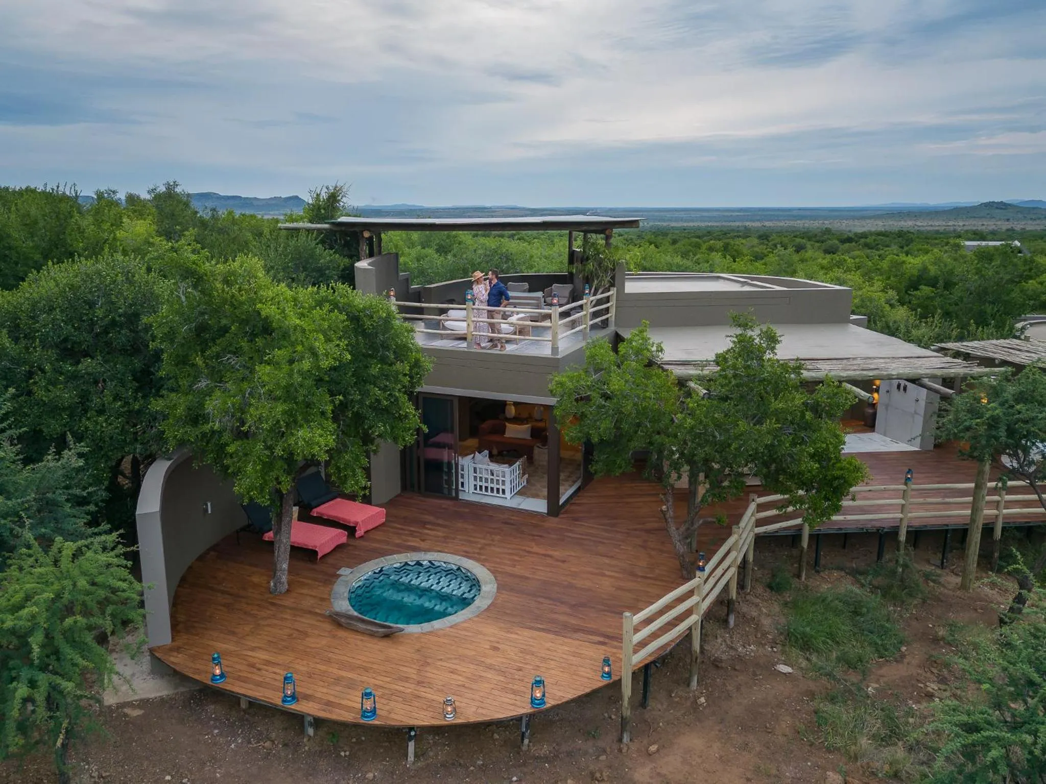 Patio in Lush Private Game Lodge